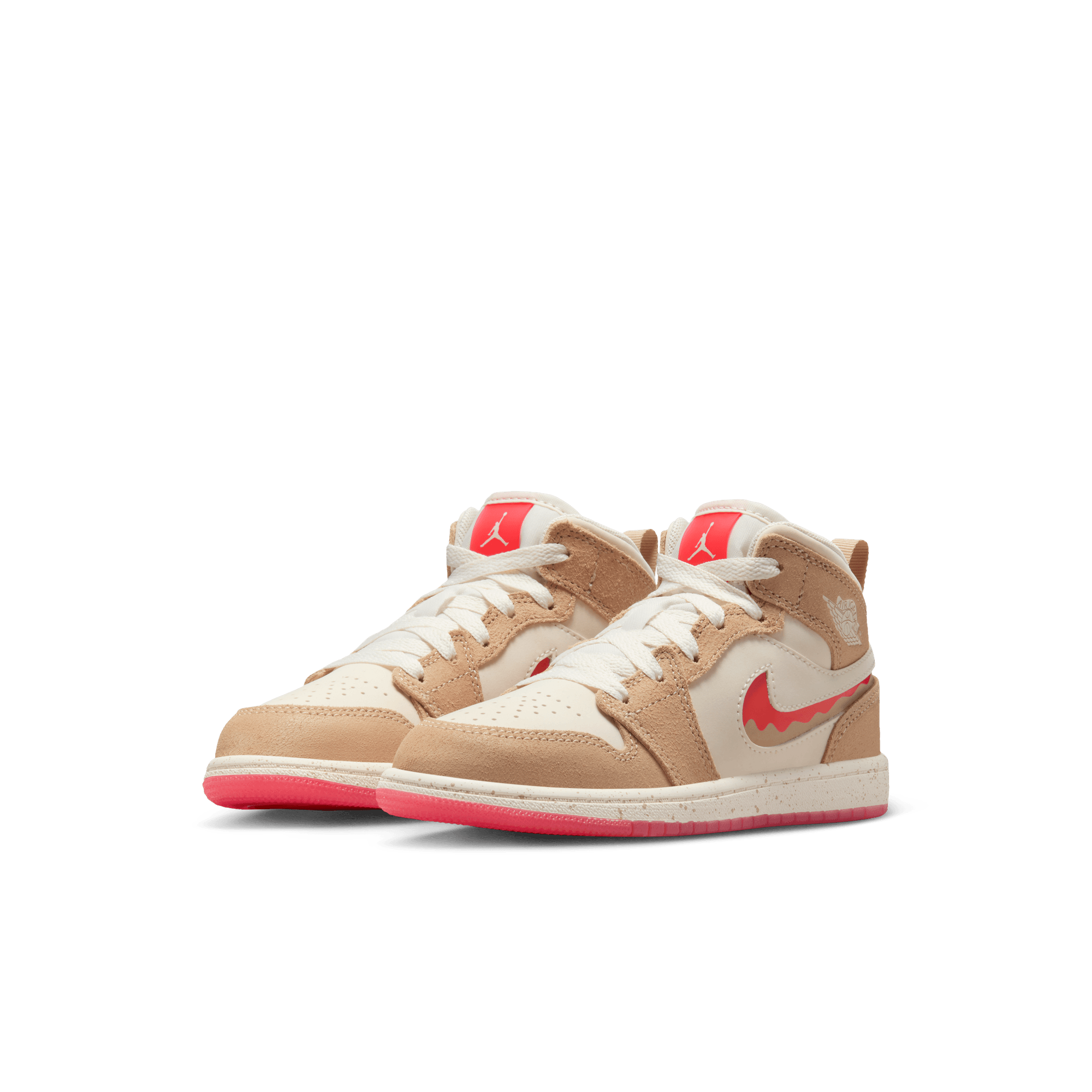 AIR JORDAN 1 MID SE (PS) PEANUT BUTTER & JELLY - Stylish Kids Basketball Shoes for School & Casual Wear - Perfect for Sports, Playground & Everyday Outfits