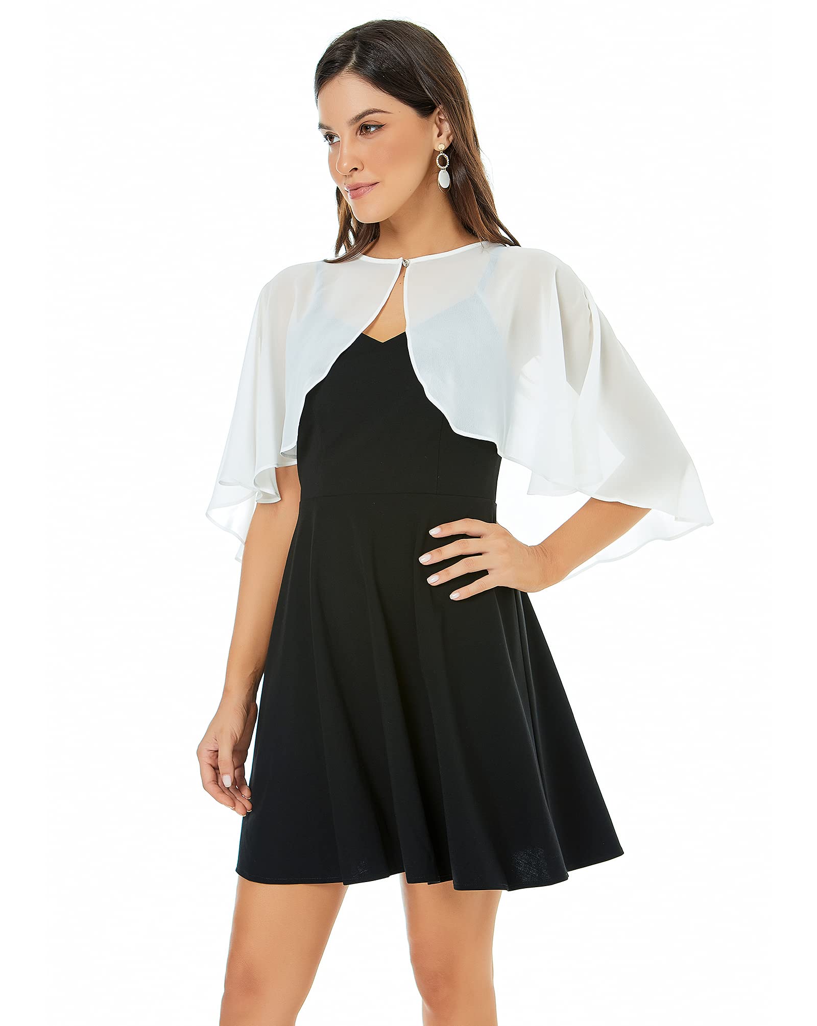 Elegant Women's Chiffon Shawls & Wraps - Evening Dress Scarves, Wedding Guest Shawl, Bridesmaid Capelets for Special Occasions & Formal Events