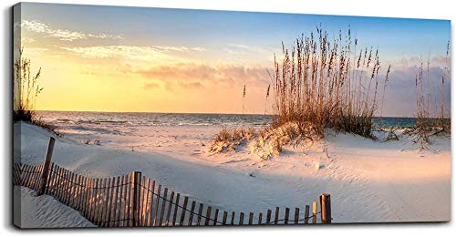 ZENDA Sand Dunes Wall Art - Beach Vacation Painting on Canvas - Coastal Decor for Living Room & Bedroom - Framed Ready to Hang - Perfect for Beach House, Office & Vacation Rental Decor