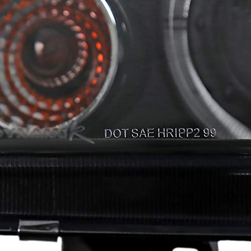 99-05 LED Halo Projector Headlights - Black with Fog Lights | High-Performance Car Headlamps for Night Driving & Off-Road Use