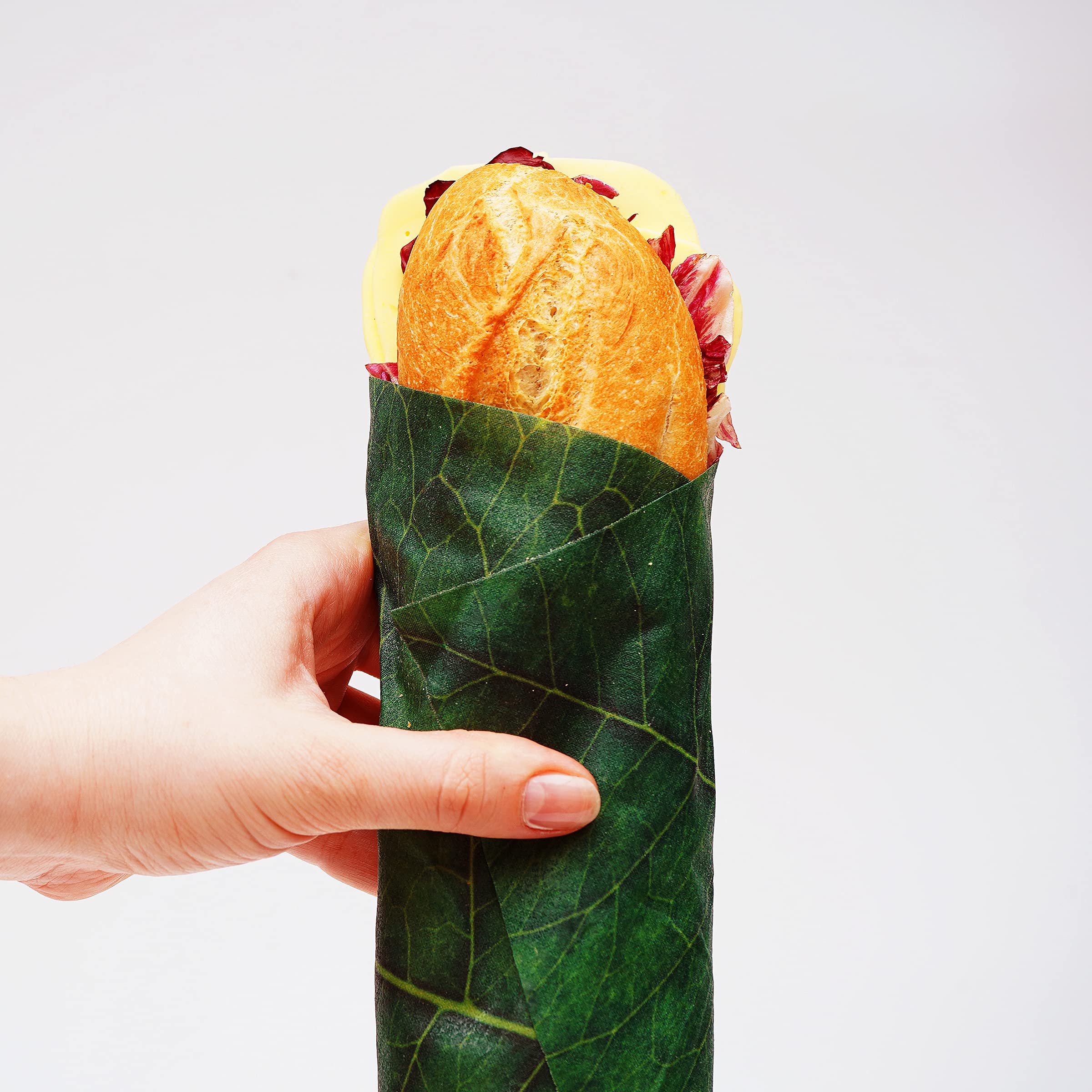 Eco-Friendly Beeswax Food Wraps - Reusable Leaf-Shaped Food Storage Covers for Kitchen & Pantry Organization | Sustainable Alternative to Plastic Wrap for Sandwiches, Fruits & Leftovers