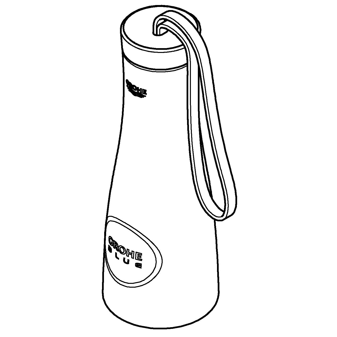 GROHE 40848GN0 Blue Thermal Water Bottle - Insulated Stainless Steel, Cool Sunrise Brushed Finish, Keeps Drinks Hot/Cold for Hours - Perfect for Travel, Gym, Hiking & Outdoor Activities