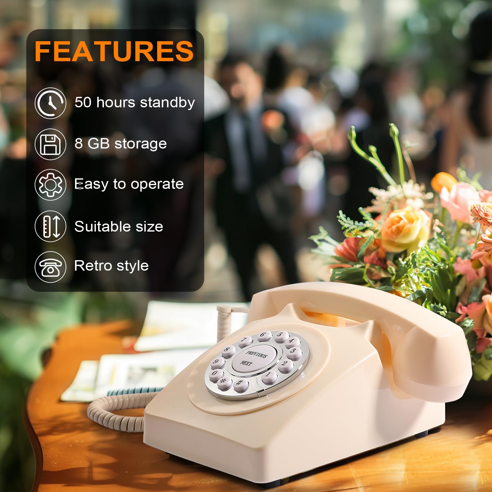 Retro Audio Guest Book for Weddings & Birthdays - Record Voice Messages from Friends & Family - Unique Voicemail Guestbook to Preserve Special Blessings - Perfect for Wedding Receptions, Anniversary Parties & Special Events