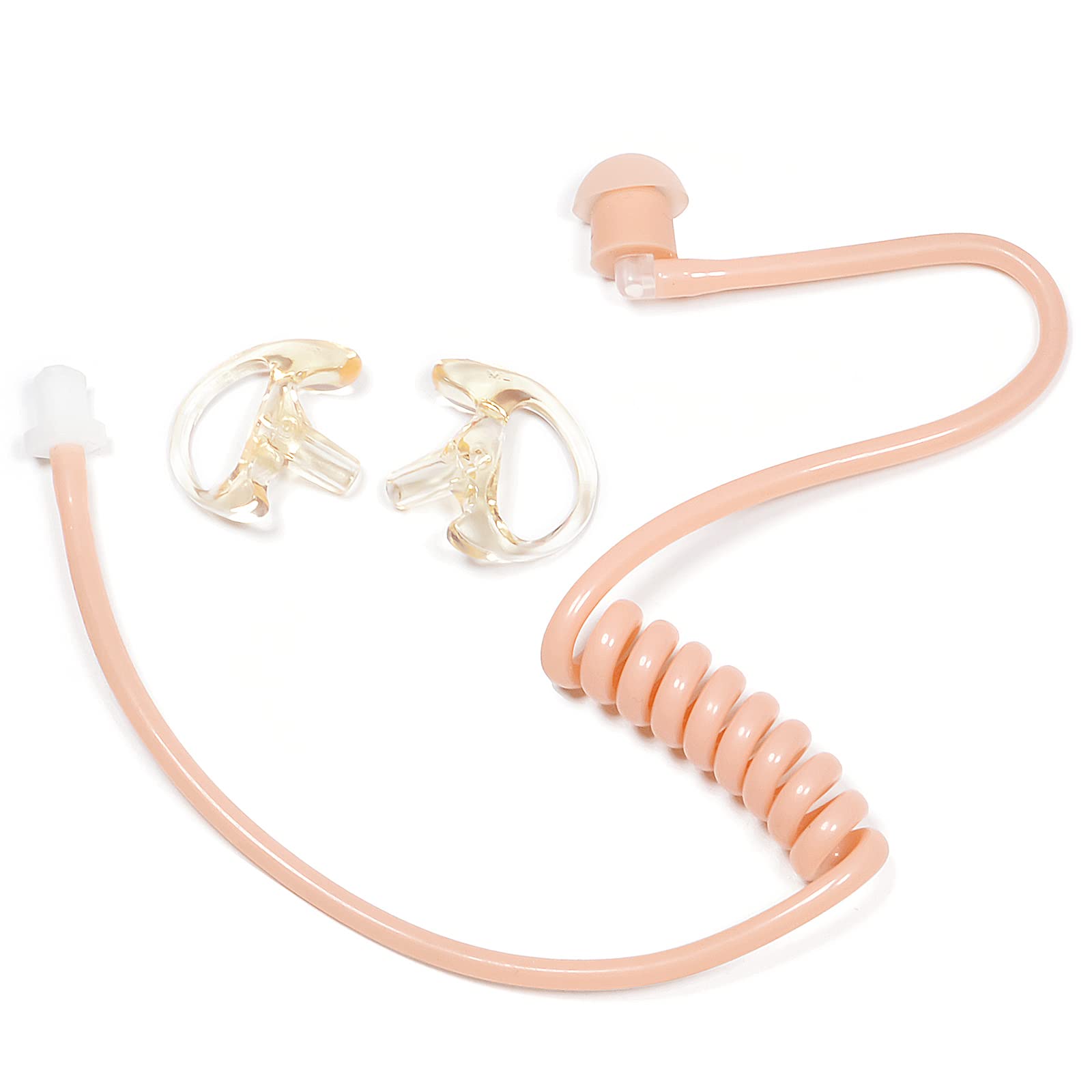 HYS B-05-2MEB Coil Tube Earbud Kit with Medium Earmold - Compatible with Two-Way Radios & Surveillance Headsets - Clear Audio for Security, Law Enforcement & Professional Use