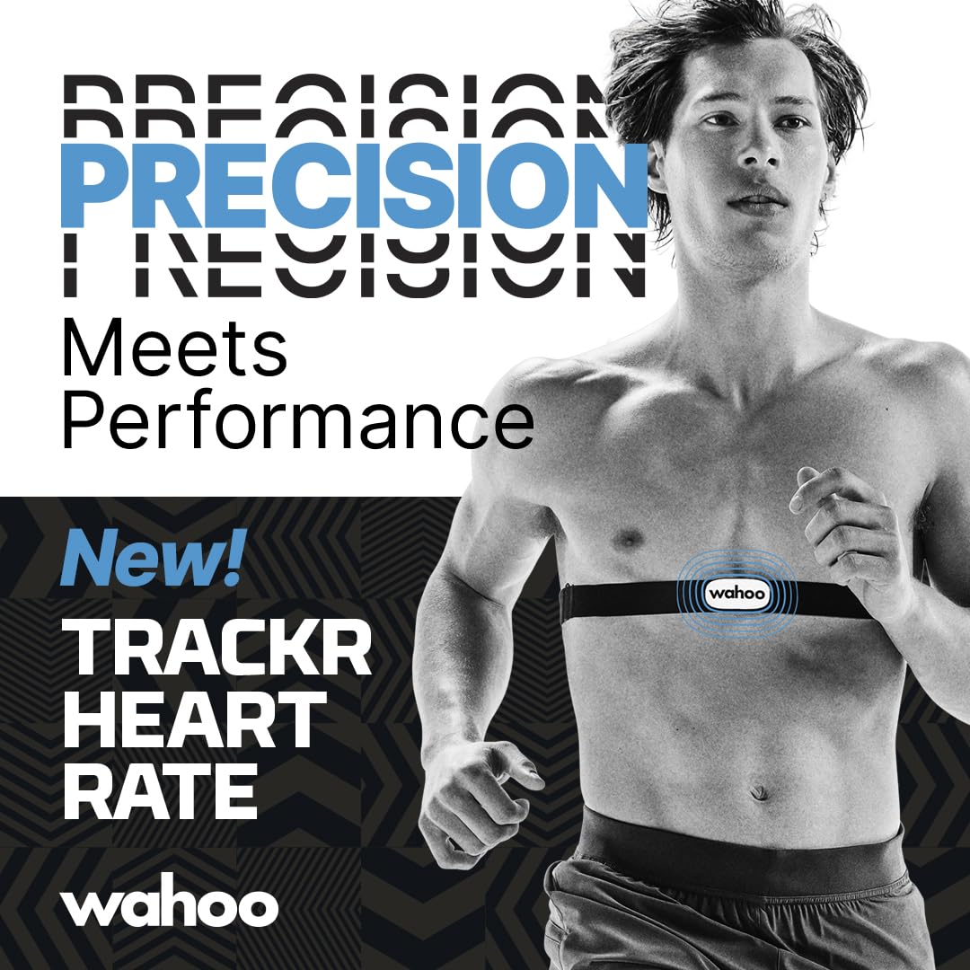 Wahoo Fitness TRACKR Heart Rate Monitor - Accurate Bluetooth Chest Strap for Running, Cycling & Workouts - Compatible with Wahoo, Strava & Apple Watch