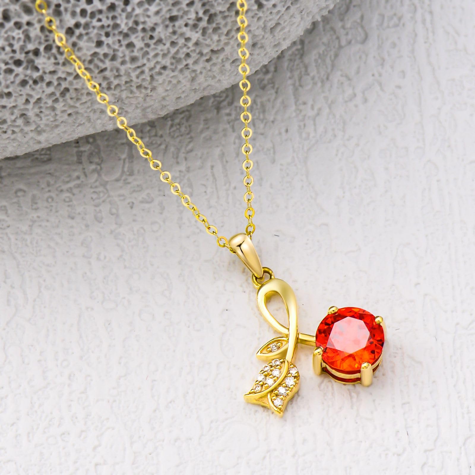 14K Solid Yellow Gold Rose Infinity Pendant Necklace for Women - 16+2 Inch Adjustable Chain, Elegant Jewelry Gift for Birthday, Christmas, Mother's Day - Perfect for Weddings, Anniversaries & Romantic Occasions