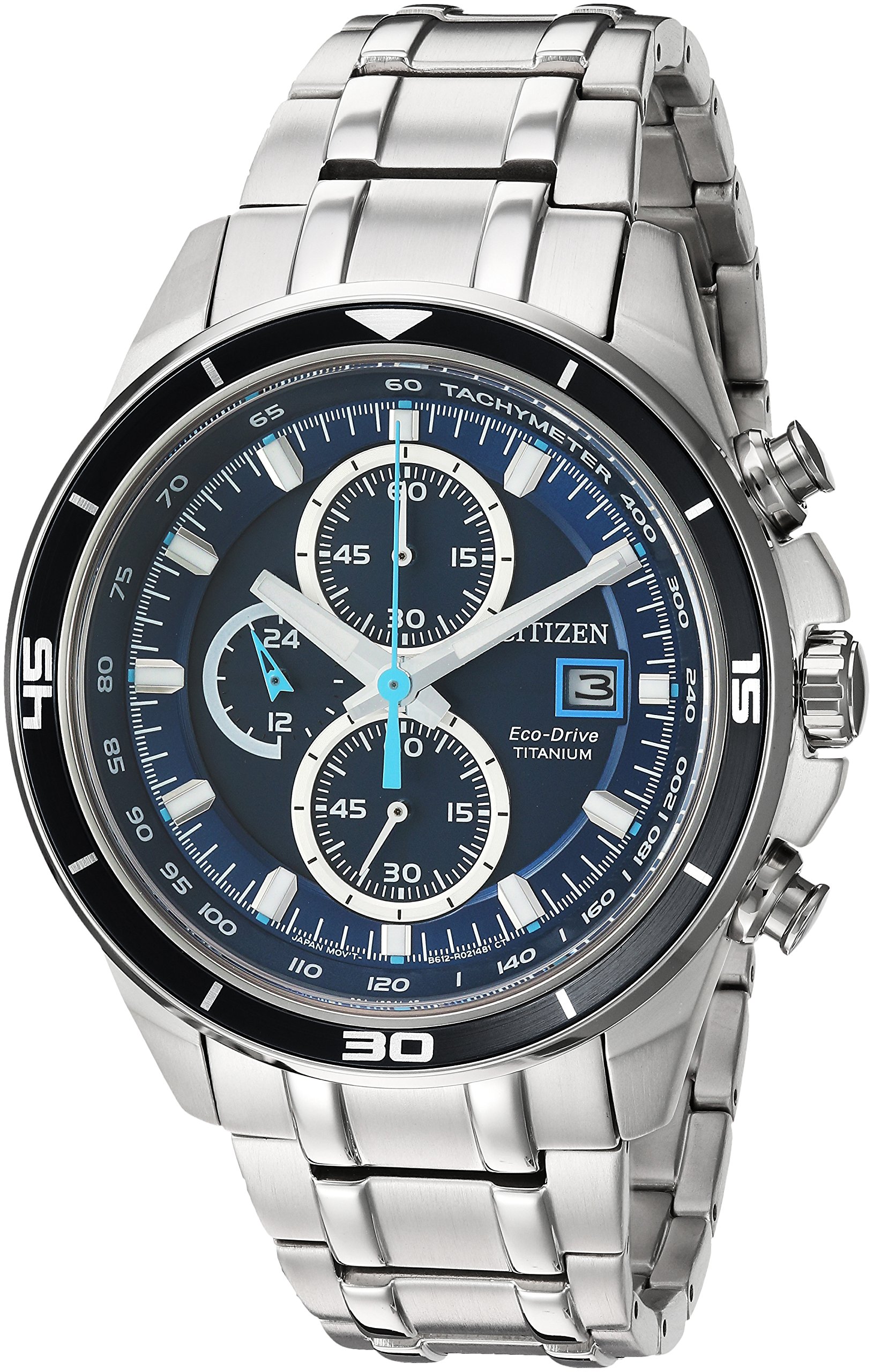 Citizen Men's Eco-Drive Stainless Steel & Titanium Casual Watch - Silver-Toned (Model CA0349-51L) | Water Resistant, Date Display | Perfect for Business, Casual Wear & Outdoor Activities