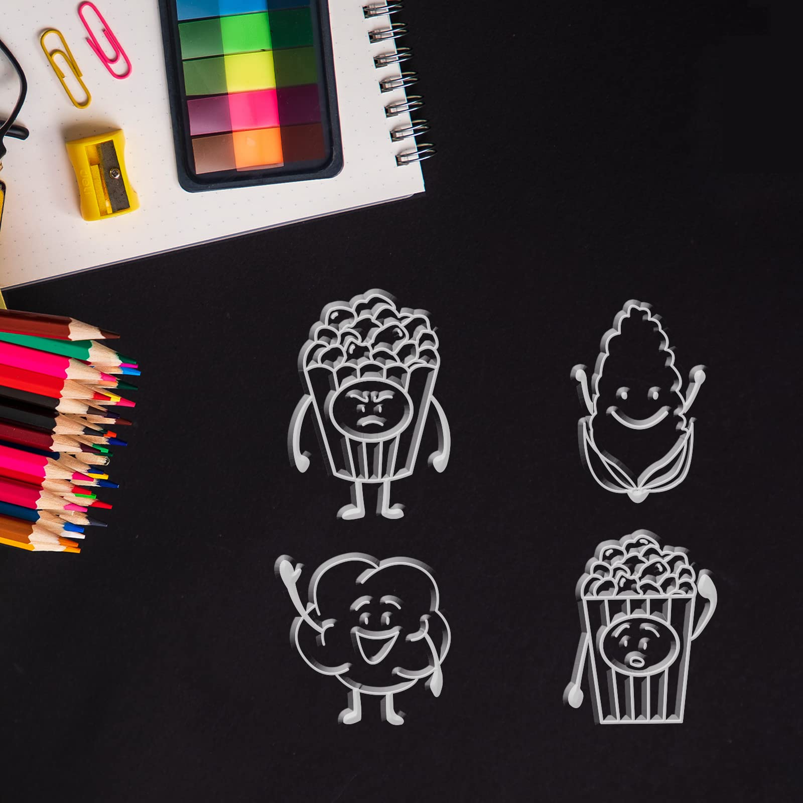 GLOBLELAND Clear Silicone Stamps for DIY Scrapbooking - Transparent Popcorn Stamps for Birthday Cards, Valentine's Day Party Decorations, Photo Albums & Paper Crafts | Perfect for Handmade Greeting Cards and Craft Projects
