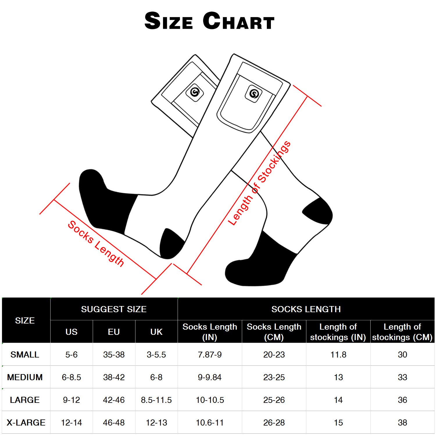 SNOW DEER 7.4V Rechargeable Battery Heated Socks for Men & Women - Electric Warming Socks for Hunting, Fishing, Camping, Hiking, Motorcycle & Ski - Winter Foot Warmer for Cold Weather Outdoor Activities