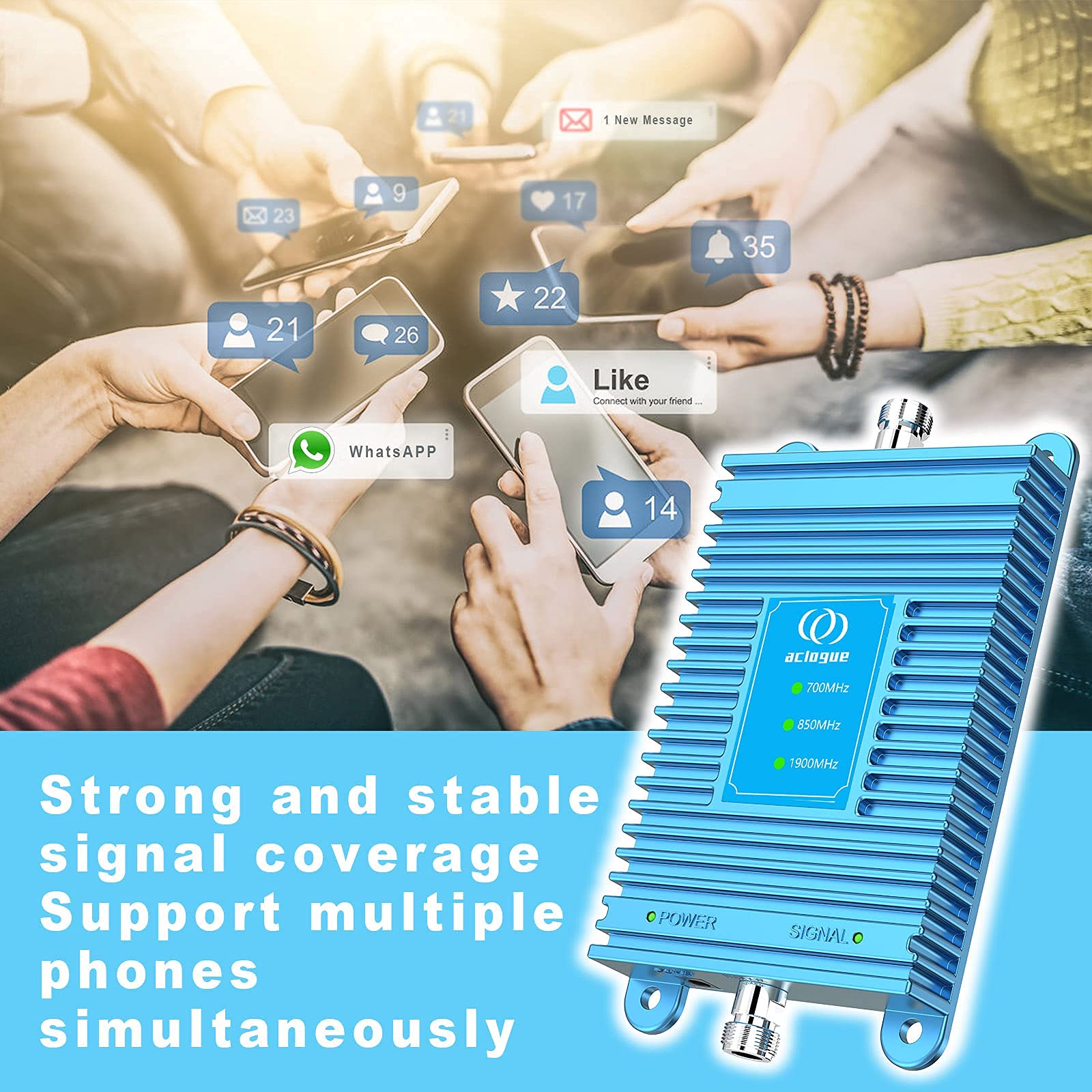 5G/4G/3G/2G Cell Phone Signal Booster Amplifier for Home - Supports Verizon, AT&T, Straight Talk, US Cellular, Cricket, Sprint & MetroPCS - Covers 4000 Sq.Ft - Enhances Bands 2/5/13/25 - Perfect for Basements, Rural Areas & Large Homes