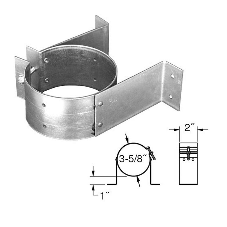 DuraVent 3 PelletVent Pro Wall Strap - 3PVP WS - Heavy Duty Support Bracket for Pellet Stove Venting Systems - Perfect for Home Heating & Fireplace Installations
