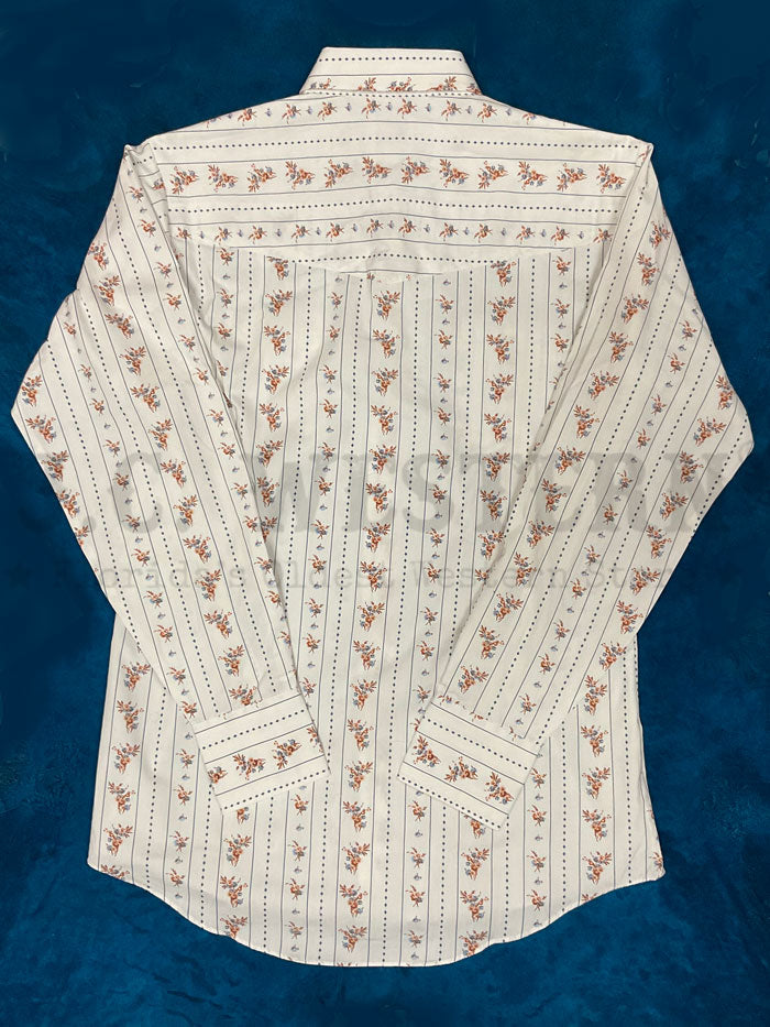 Ely Cattleman 2027095 WH Men's Long Sleeve Snap Button Western Shirt - White - Perfect for Ranch Work, Rodeo & Country Style Fashion