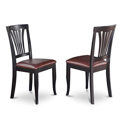 East West Furniture 7-Piece Kitchen Dining Set with Butterfly Leaf Table & 6 Faux Leather Chairs, 42x78 Inch, Black Cherry - Perfect for Small Spaces, Family Meals & Entertaining Guests