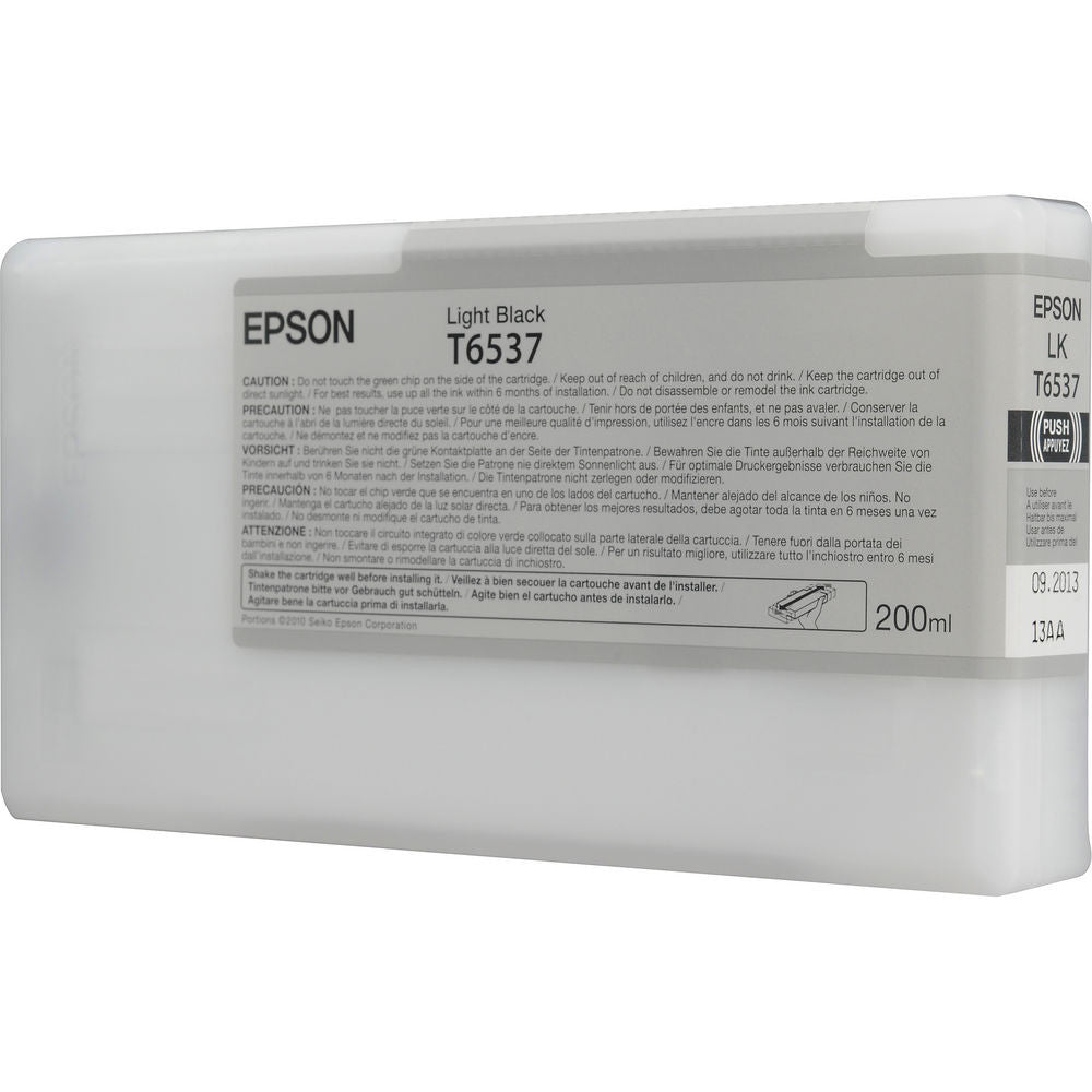 Epson T6537 4900 Ultrachrome Ink HDR 200ml Light Black - High-Quality Printer Ink for Professional Photo Printing, Graphic Design & Office Use