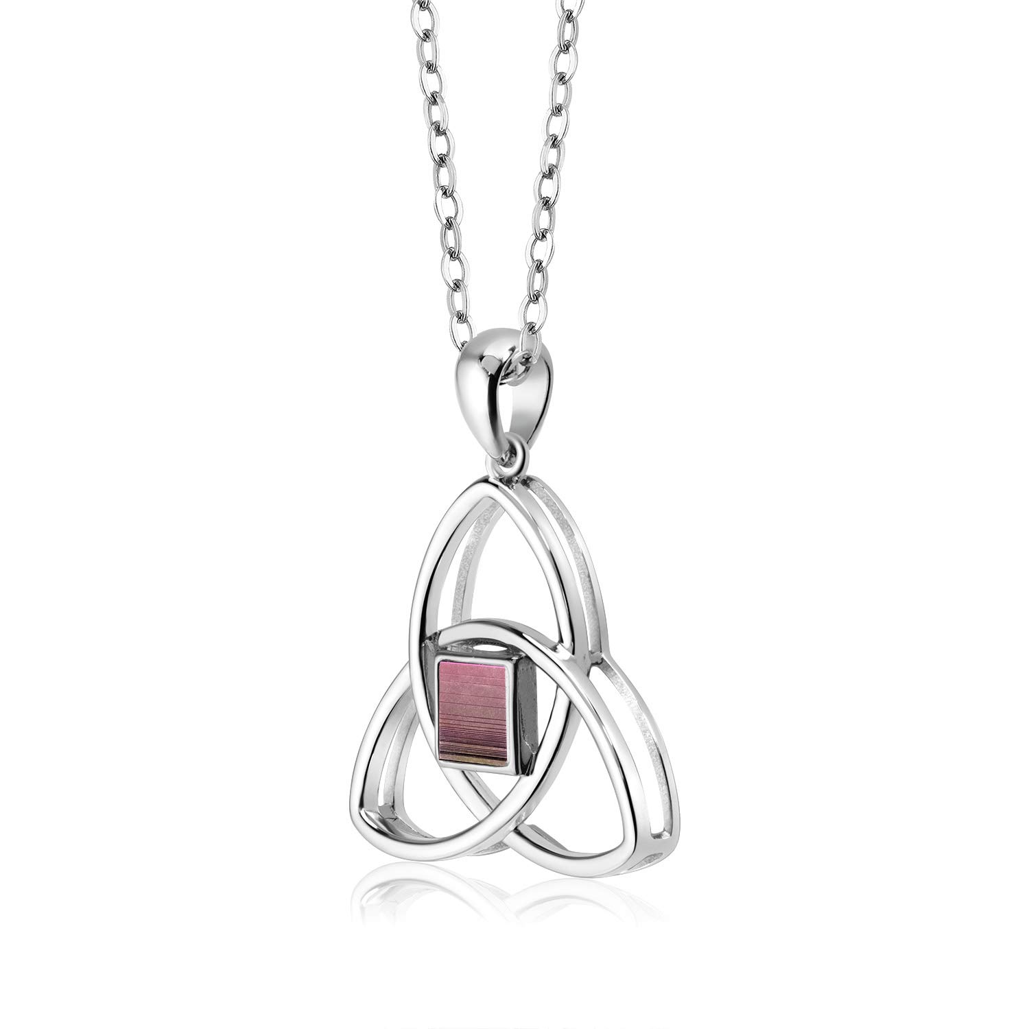 Gem Stone King Keren Hanan New Testament Triquetra Jerusalem Nano Bible 925 Sterling Silver Pendant Necklace with 18