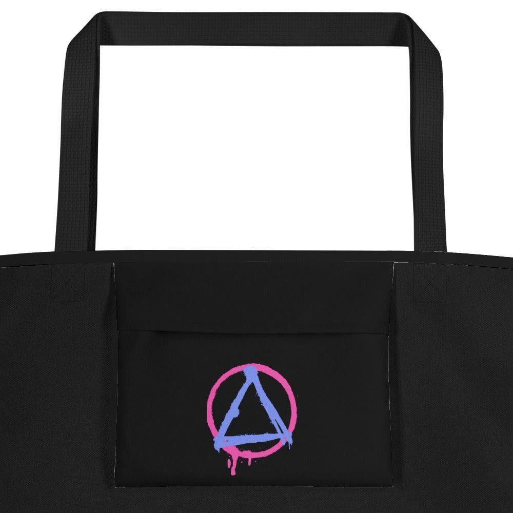 NOPE Graffiti Sobriety Symbol Large Tote Bag - Stylish Reusable Shopping Bag for Recovery Support, Groceries & Beach Outings
