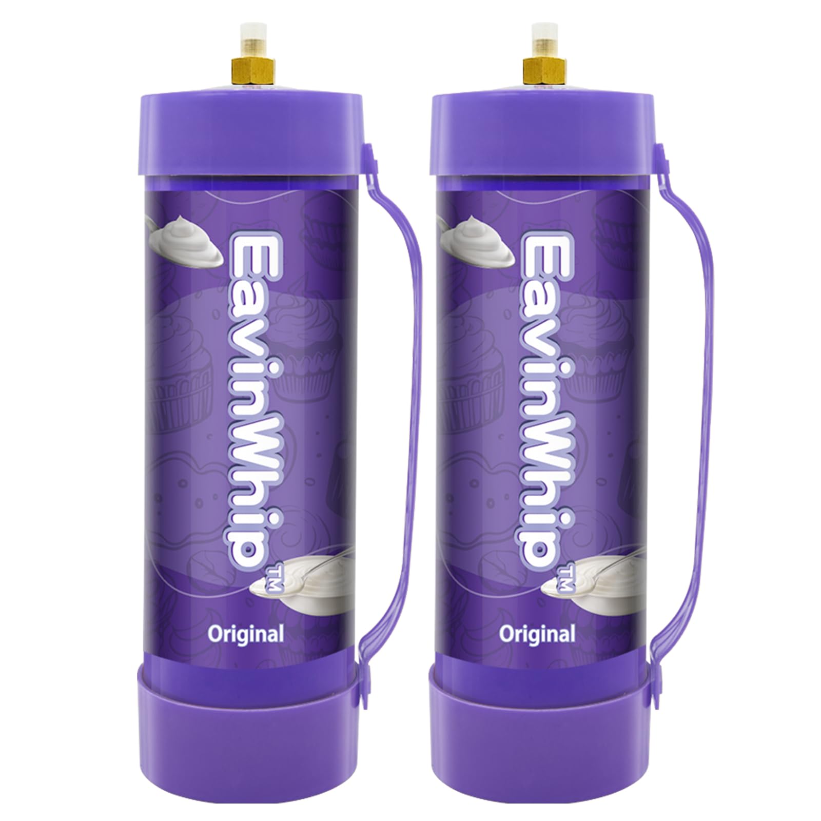 Premium 2000g 3.3L Whipped Cream Charger - Food Grade 99.95% Pure Nitrous Oxide Tank with Nozzle (2 Pack) - Perfect for Professional Desserts, Coffee Shops & Home Baking