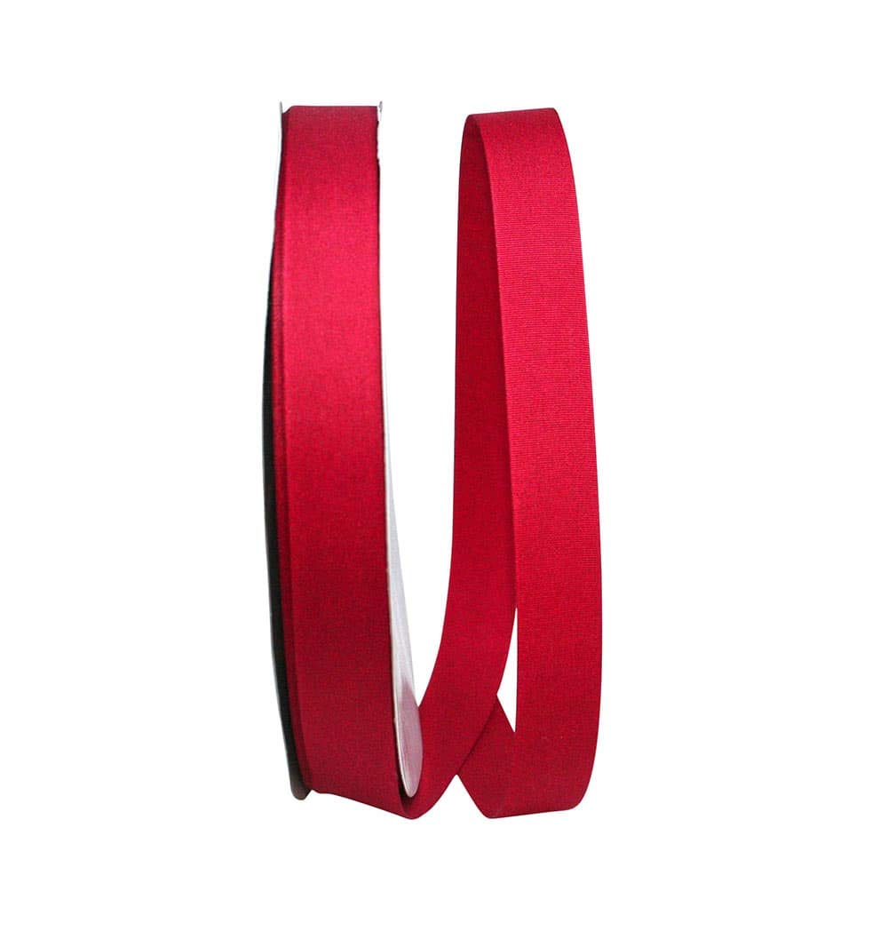 Reliant Ribbon Soliterra Taffeta Ribbon - 7/8 Inch x 100 Yards, Cranberry Red - Perfect for Gift Wrapping, Crafting, and DIY Wedding Decorations