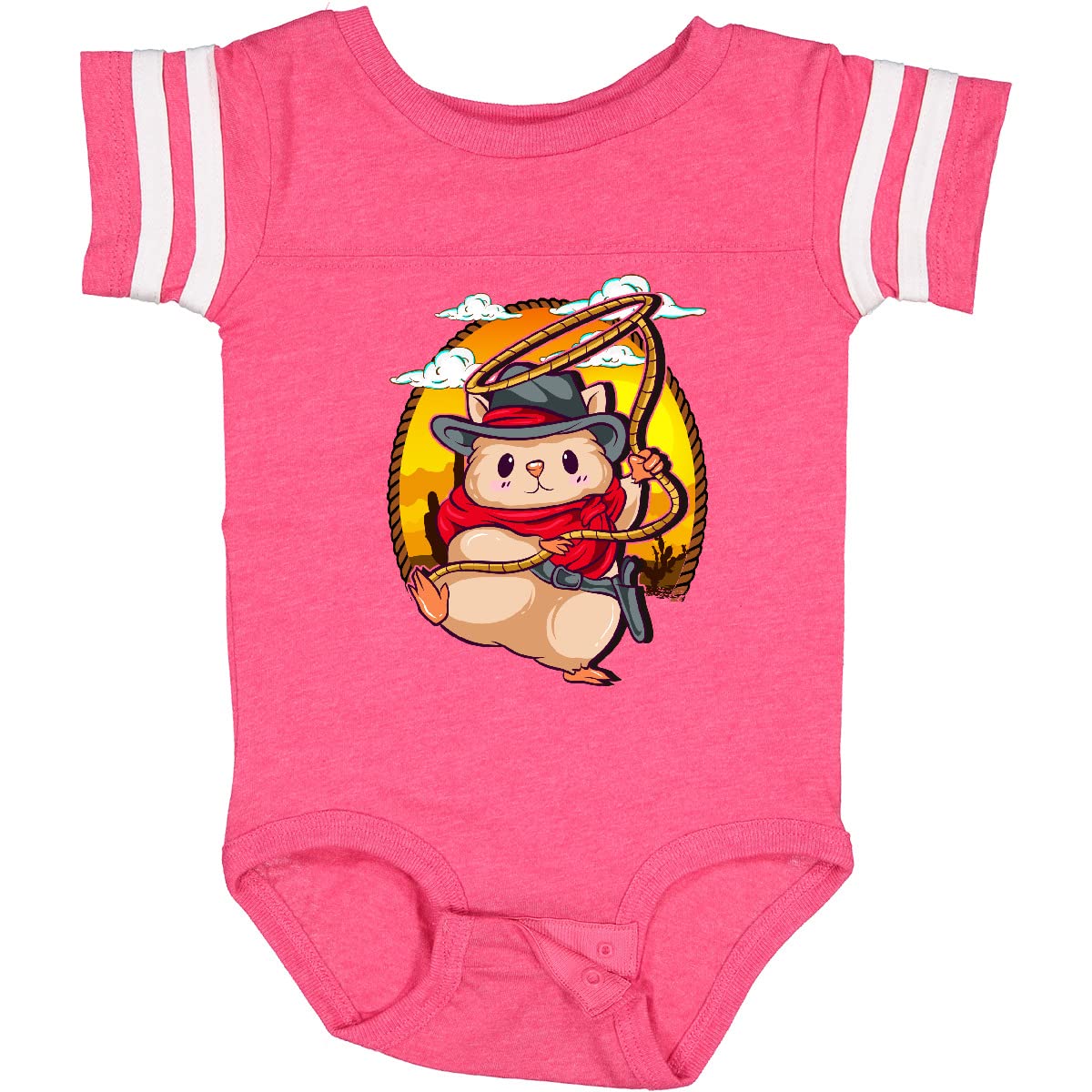 Inktastic Cowboy Baby Clothes - Adorable Hamster Print Bodysuit for Infants & Toddlers | Perfect for Western-Themed Parties, Photo Shoots & Casual Wear