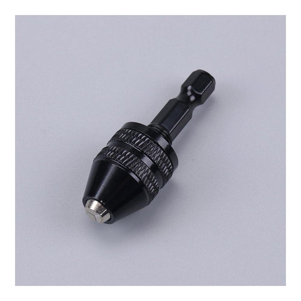 1PCS Quick Change Keyless Drill Bit Chuck Hex Shank Adapter Converter Tool for Electric Grinder - 0.3-3.6mm & 6.35mm Black - Perfect for DIY Projects, Woodworking, and Metal Drilling