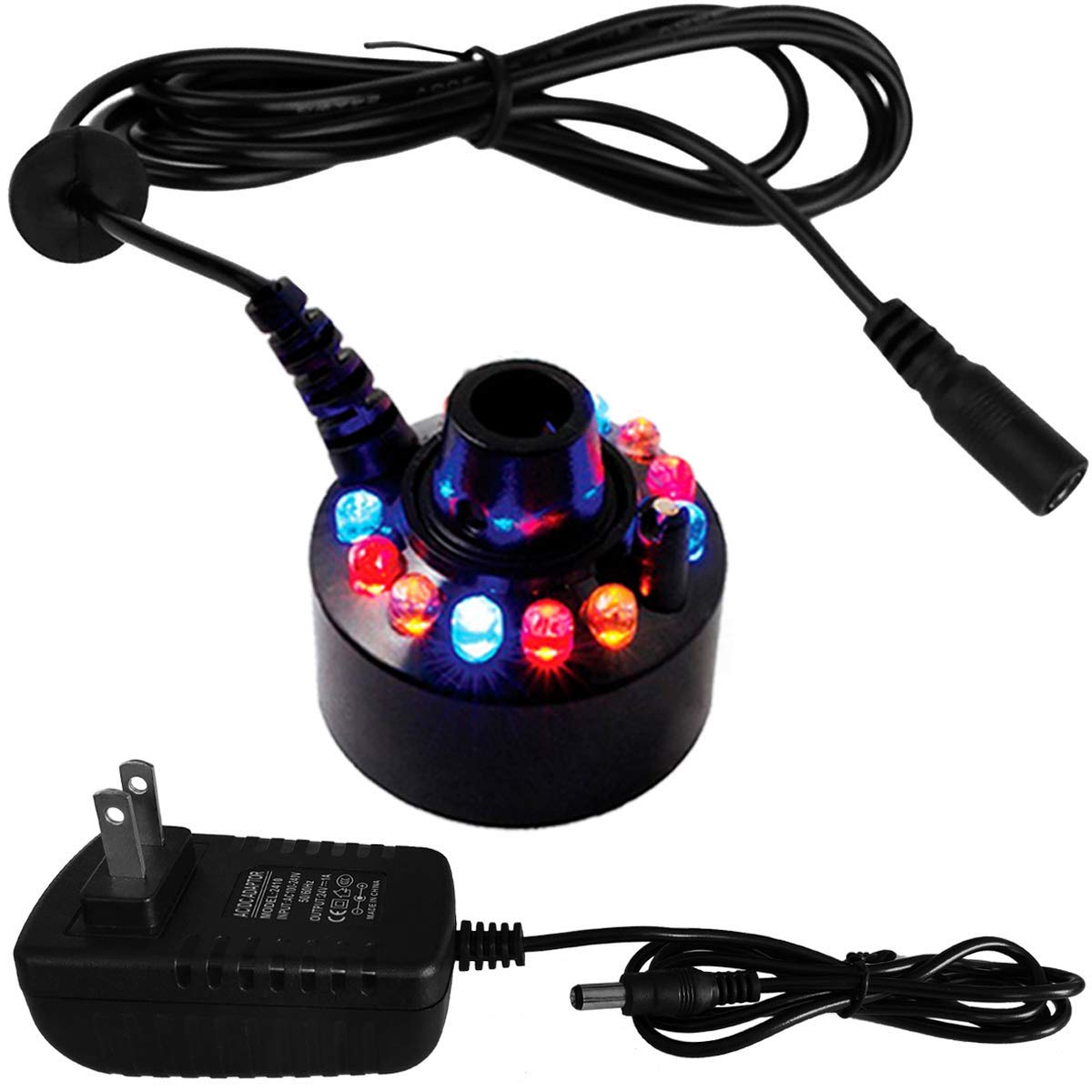 PULACO Indoor Fountain Mist Maker - Small Pond Fog Machine, Water Feature Atomizer & Air Humidifier for Home Decor, Halloween Party, Garden, Aquarium & Relaxation