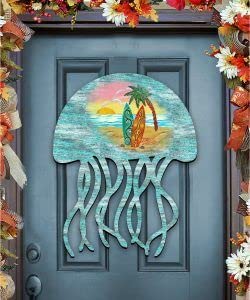 Clean Choice Jellyfish Art on Board - Ocean Themed Wall Decor for Living Room, Bedroom & Office - Modern Coastal Home Decor