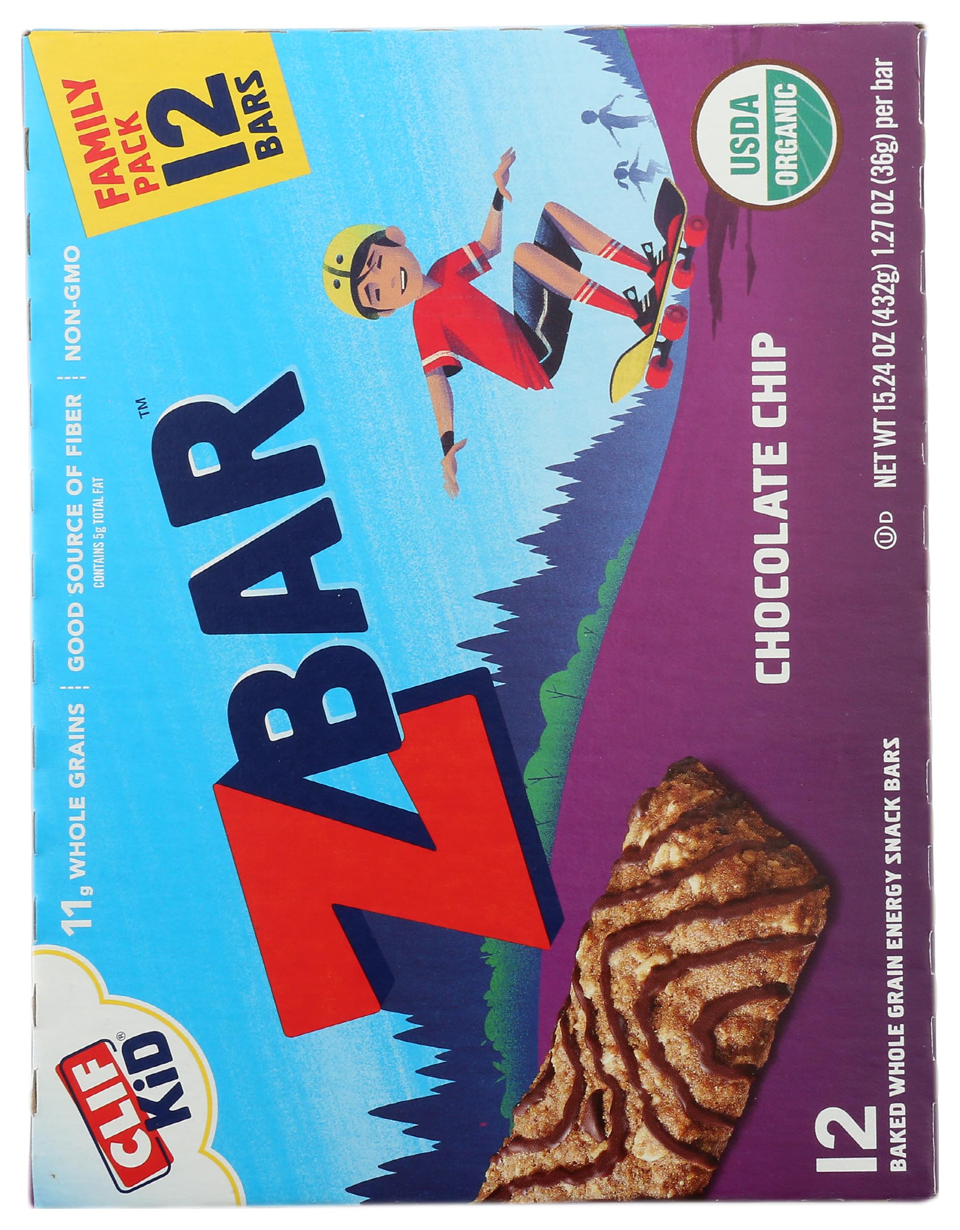 Clif Bar Z Chocolate Chip Organic Energy Bars - 12 Count (15.24 oz) | Gluten-Free Snacks for Hiking, Camping & Workouts | Healthy On-the-Go Nutrition
