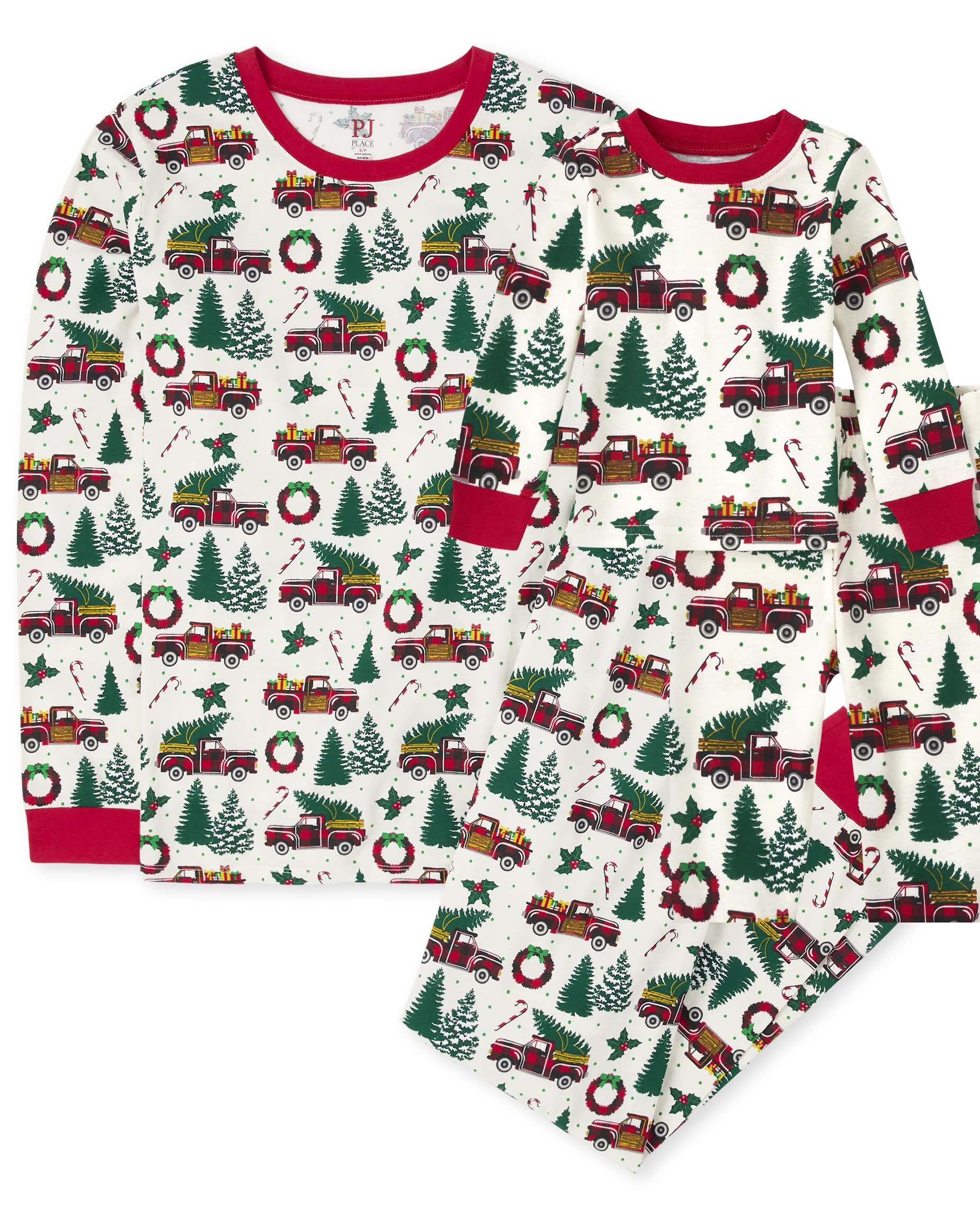 Festive Christmas Pajama Sets for Family Matching - The Children's Place Baby Cotton Pajamas for Holiday Photos
