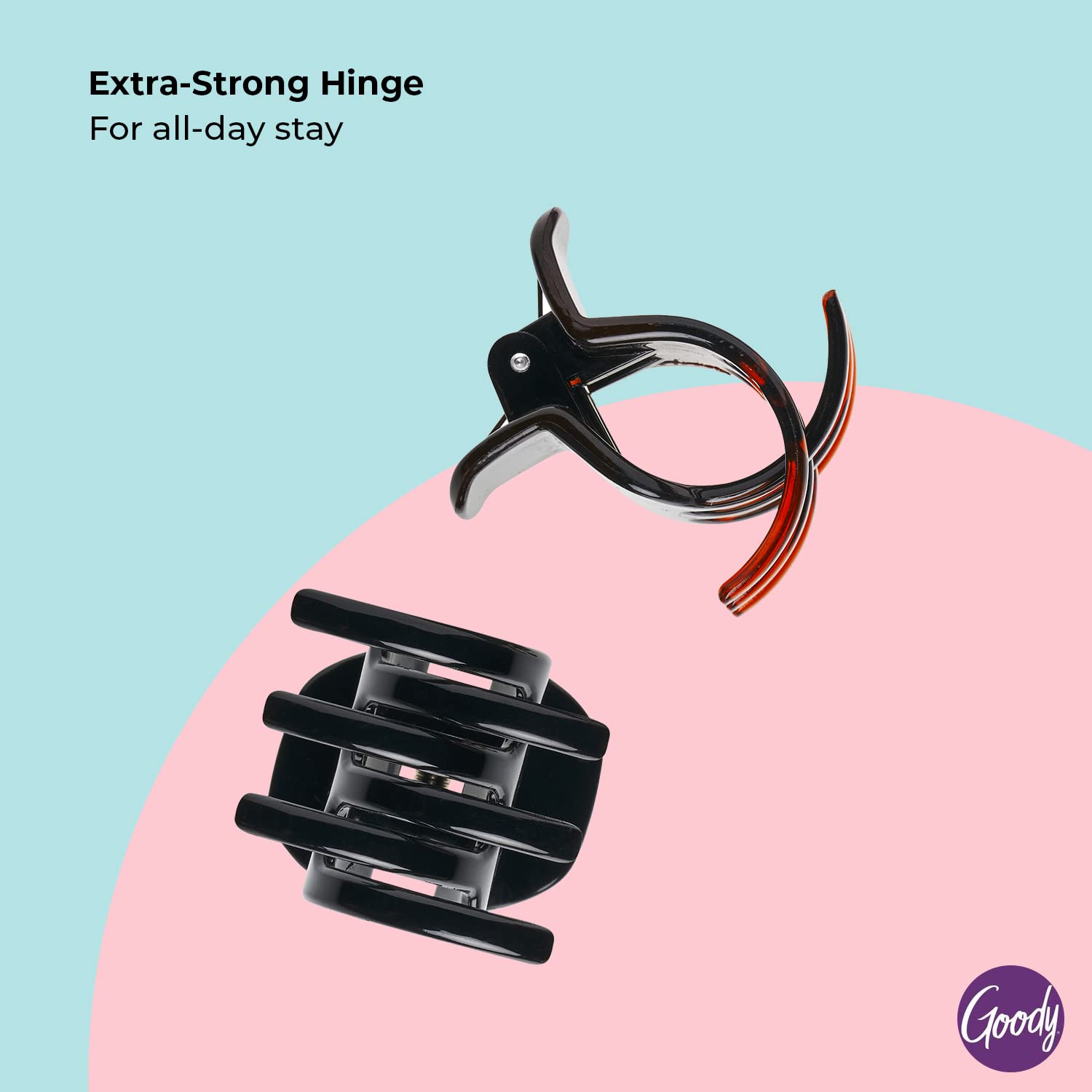 Goody Classics Medium Claw Hair Clips - 2 Pack Black & Brown Hair Clips for Women & Men - No-Pain Hair Accessories for Ponytails, Buns & Updos - Perfect for Work, Gym & Everyday Styling