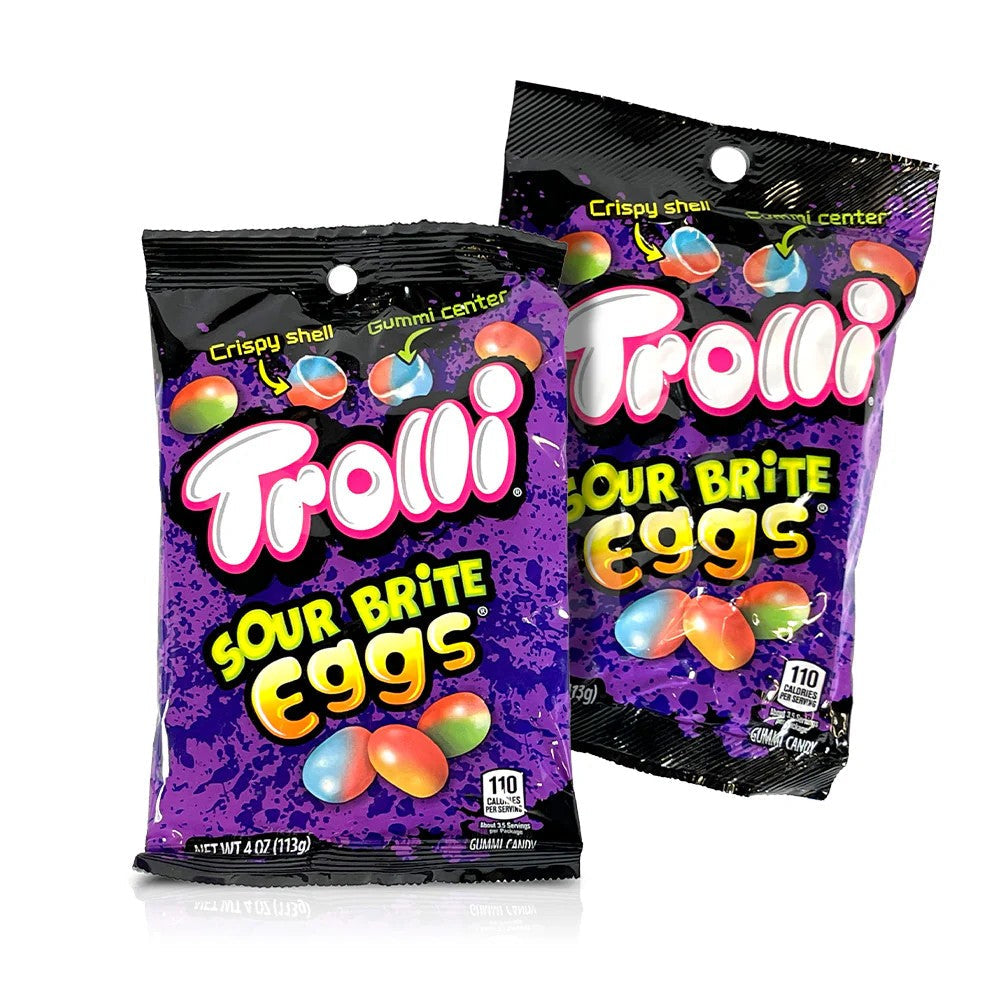 Ferrara Trolli Sour Brite Eggs Candy - 4oz Bags, 12 Count Case - Perfect for Easter Baskets, Party Favors & Office Snacks