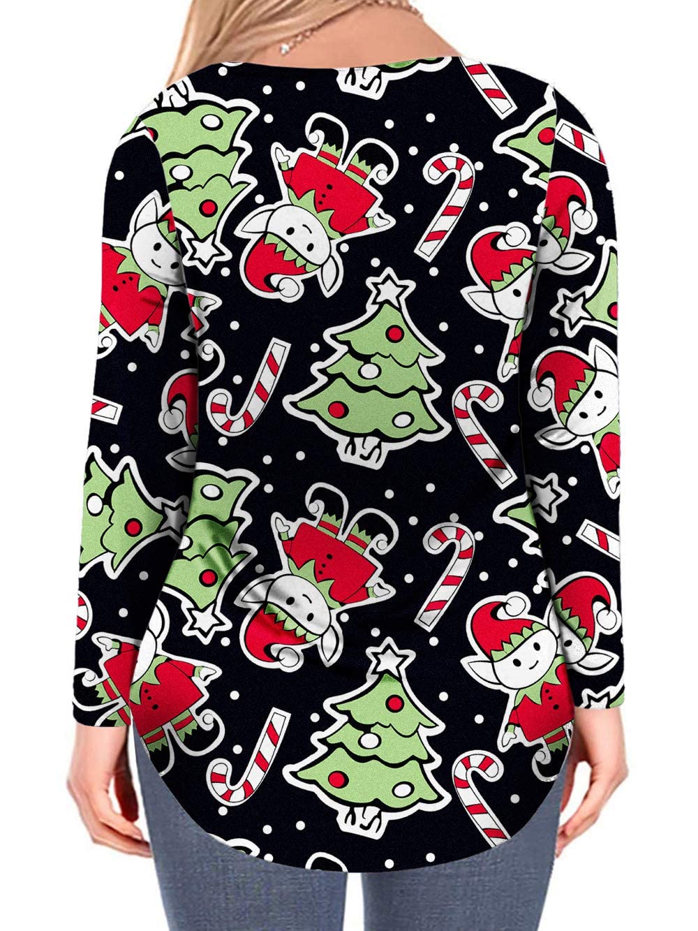VISLILY Plus Size Christmas T-Shirts for Women - Holiday Graphic Tees, Casual Tunics with Funny Saying - Perfect for Xmas Parties, Family Gatherings & Festive Outfits