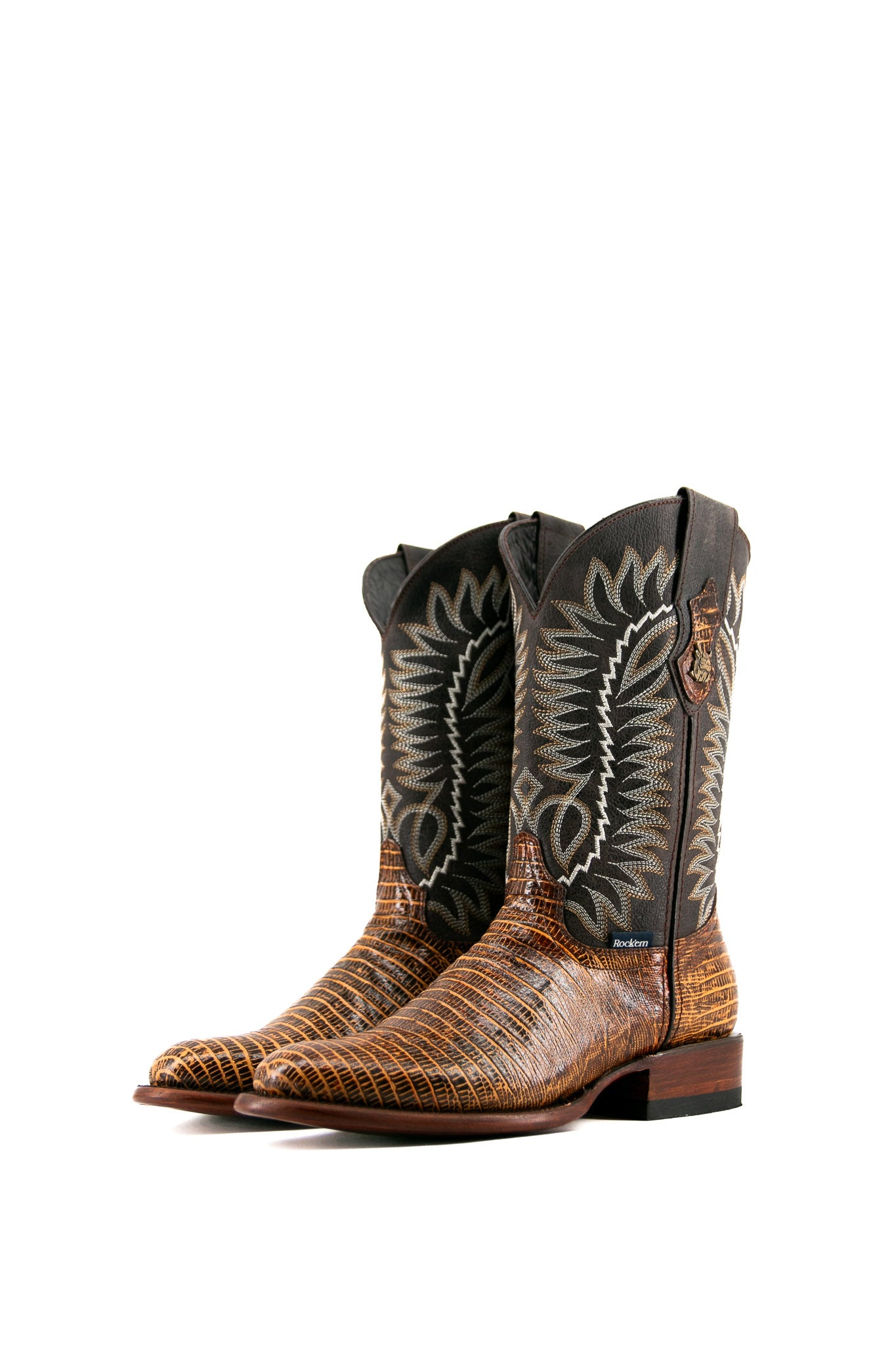 Western Cowboy Boots for Men & Women - Genuine Leather Lizard Round Toe Rodeo Boots - Perfect for Country Dancing, Rodeo Events & Western Fashion