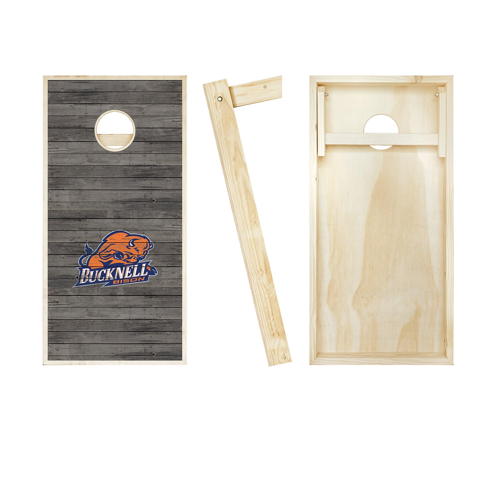 Skip's Garage Bucknell Themed Distressed Cornhole Board Set - Official Team Logo Design - Regulation Size Bean Bag Toss Game for Tailgating, Backyard Parties & College Events