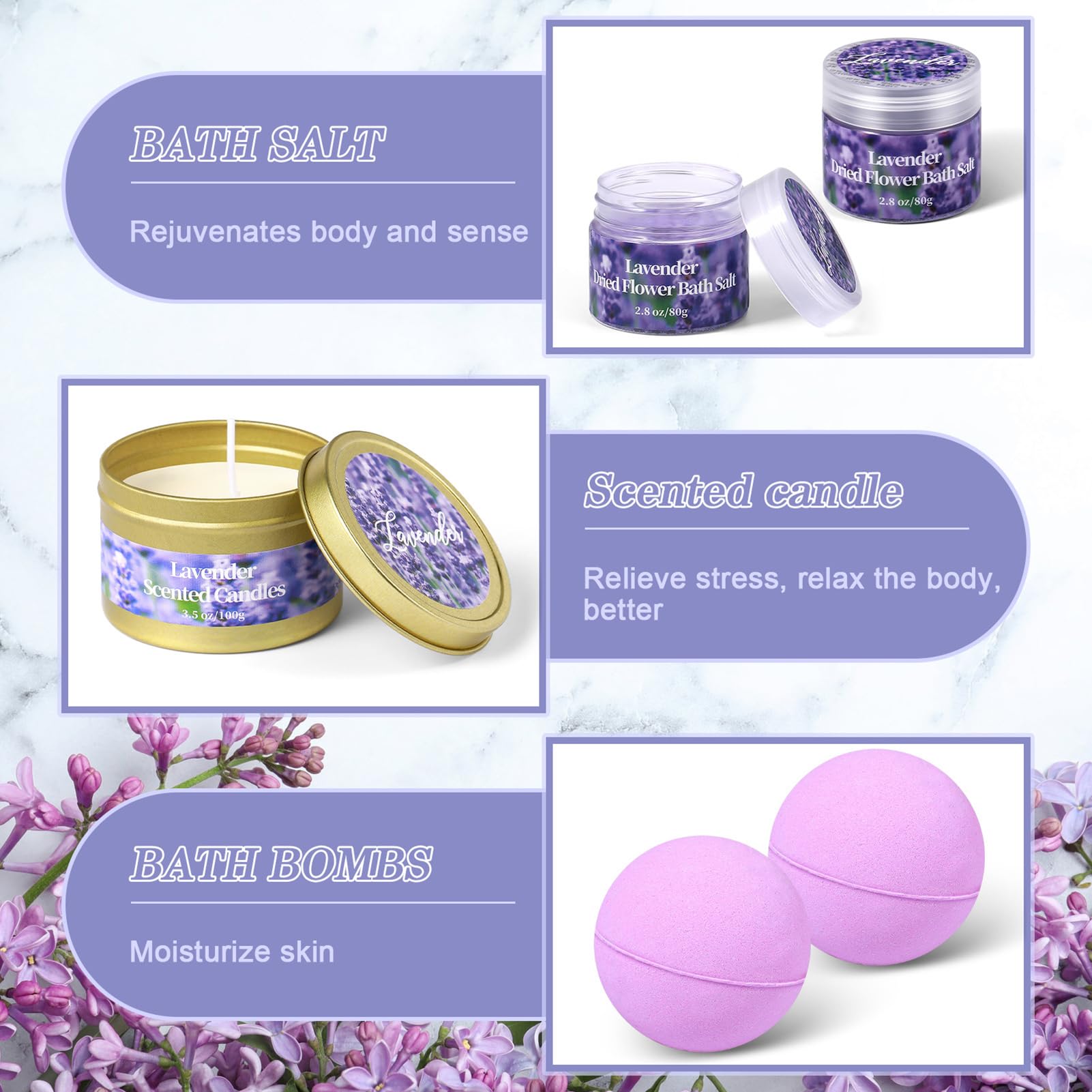 Lavender Scented Spa Gift Set for Women - Relaxing Bath & Body Care Bundle with Aromatherapy - Perfect Gift for Mother, Wife, Sister, Friend & Colleagues - Ideal for Self-Care, Birthday, Anniversary & Stress Relief