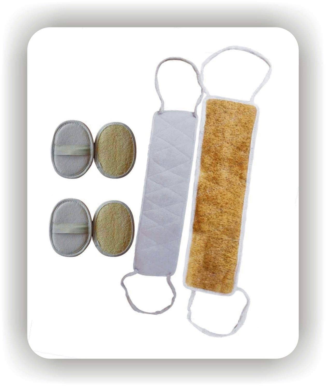 Organic Natural Loofah Sponge Set of 6 - Exfoliating Bath & Shower Scrubber, Eco-Friendly Vegetable Gourd Fiber for Skin Care, Body Wash & Spa - Perfect for Daily Exfoliation & Sensitive Skin