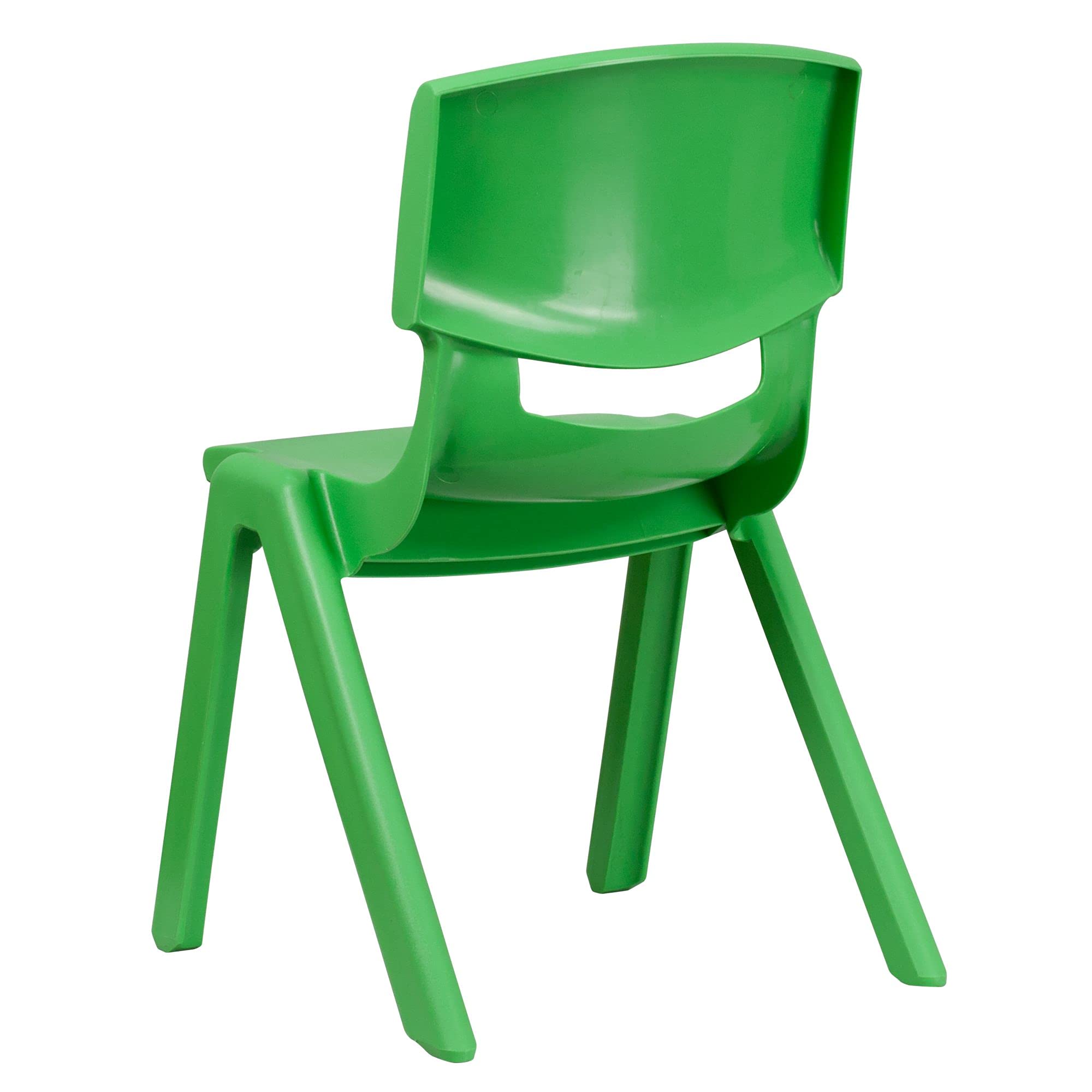 Flash Furniture Whitney 2-Pack Green Plastic Stackable School Chairs - 15.5