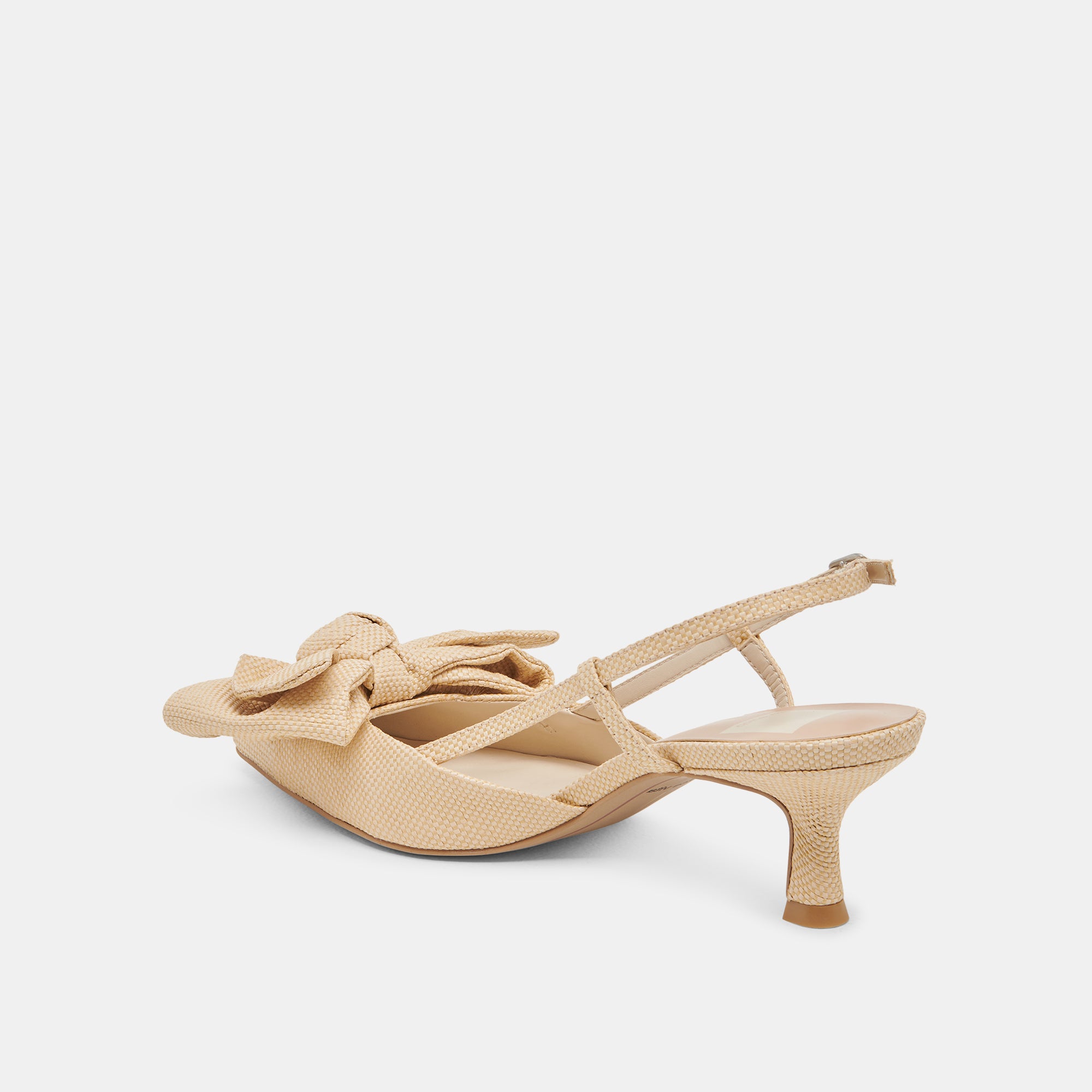 ODELA Women's Bow Heels - Natural Woven Raffia Sandals for Summer Weddings, Beach Parties & Casual Outings