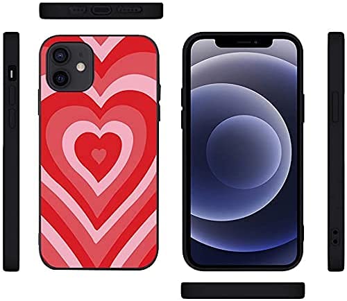 LUOWAN Cute Love Heart Coffee Latte Pattern iPhone X/Xs Silicone Case - Shockproof Slim Fit Soft TPU Protective Phone Cover for Women Girls Teens (5.8 inch, Red) - Perfect for Valentine's Day Gifts & Everyday Use