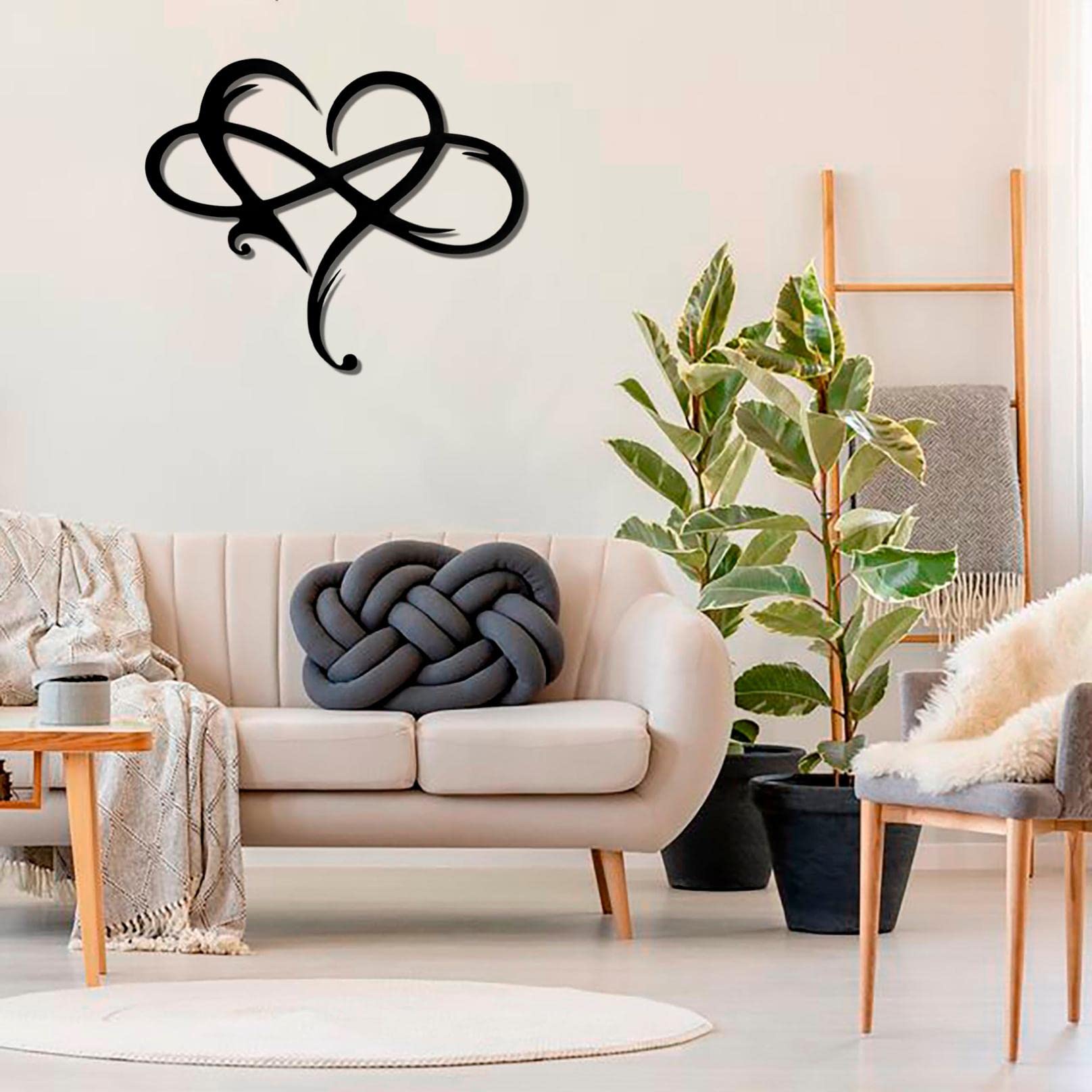 Metal Heart Wall Decor - Infinity Steel Wall Art for Home & Garden