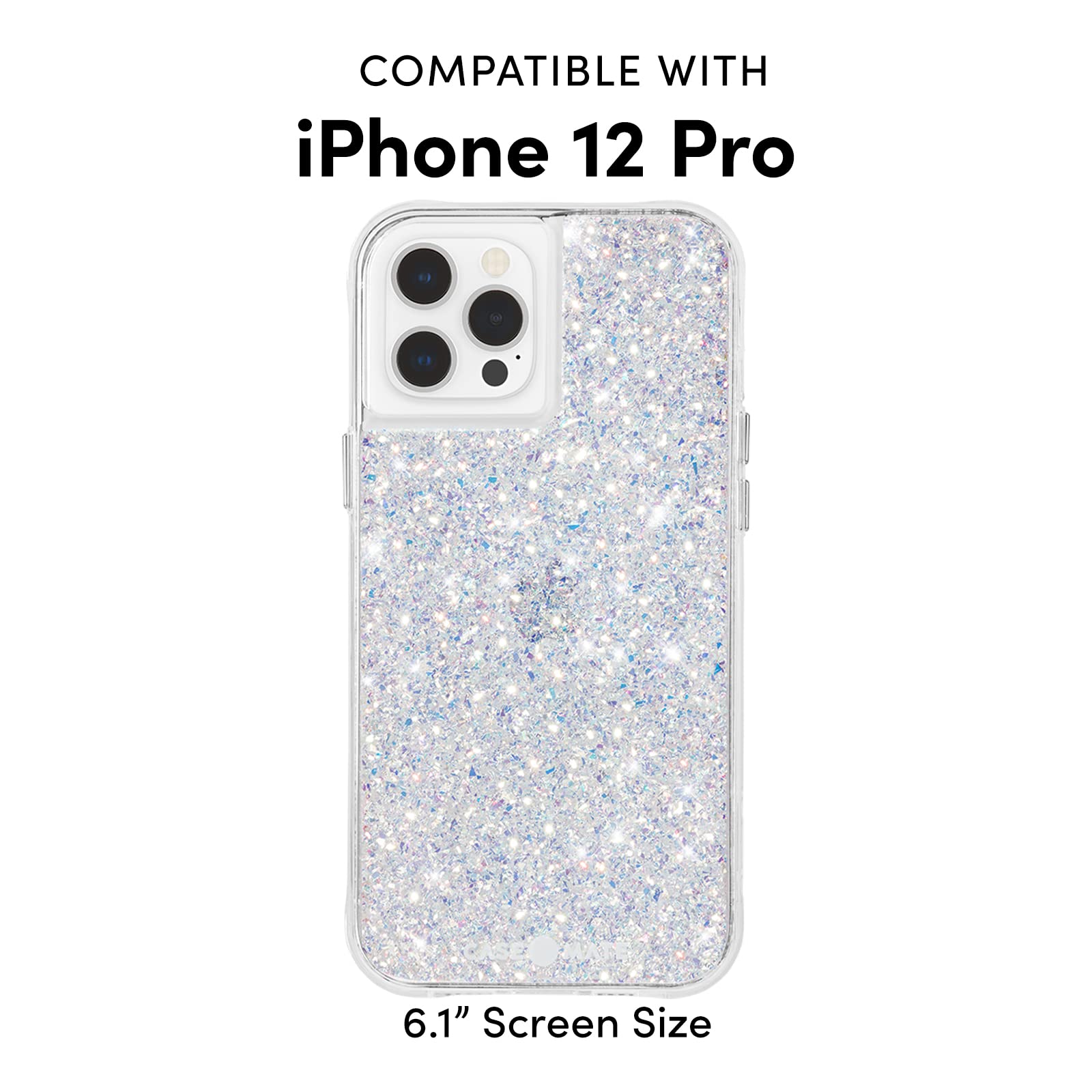 Case-Mate iPhone 12 Pro/iPhone 12 Case - Twinkle Stardust Glitter Cover with 10ft Drop Protection, Wireless Charging & Anti-Scratch Tech | Luxury Shockproof Bling Case for Women & Girls | Perfect for Everyday Use, Parties & Special Occasions