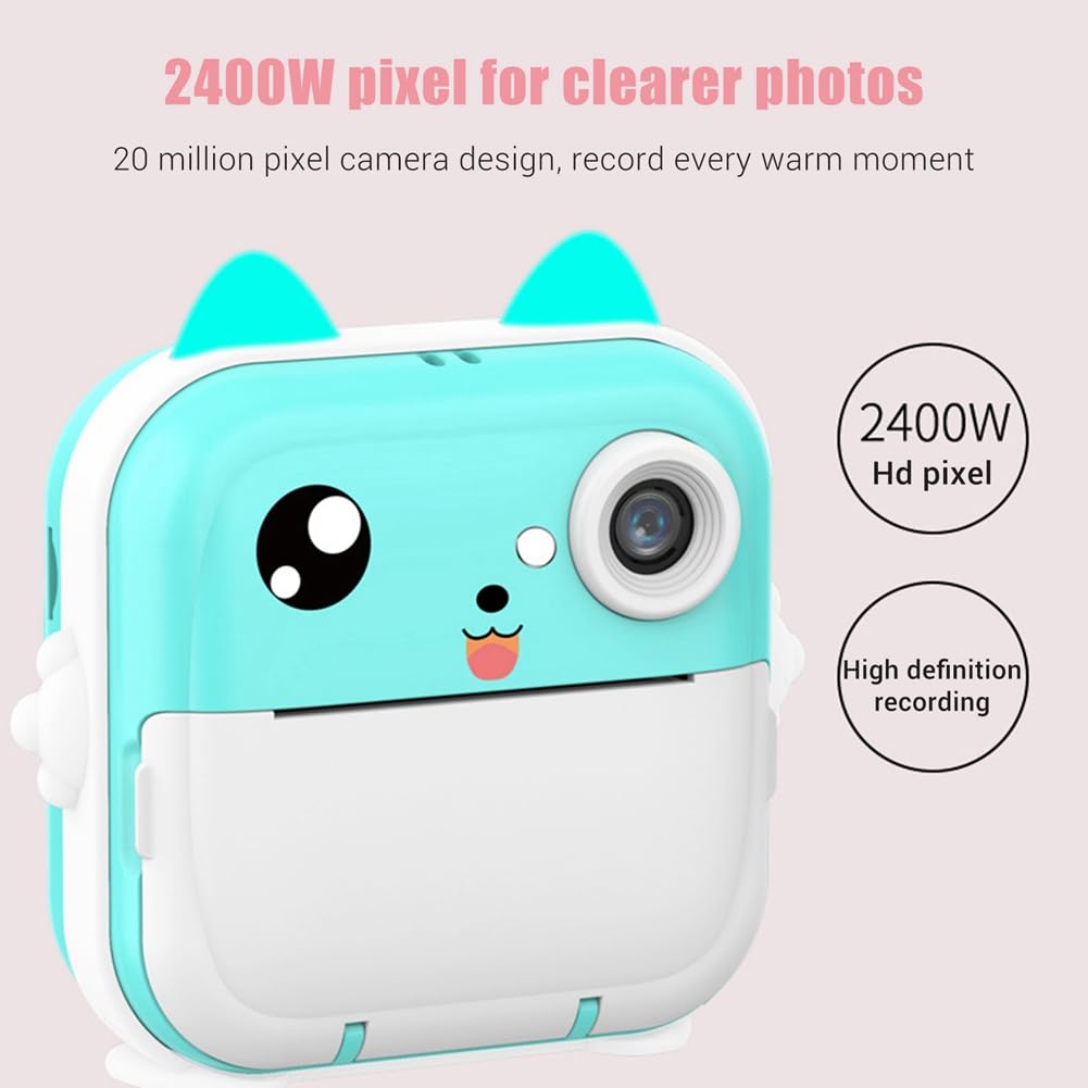 Juwaacoo 16GB Kids Digital Camera - HD Mini Instant Camera with 16GB Memory Card, Pink Children's Photography Toy for Birthday Gifts, Travel & Outdoor Adventures