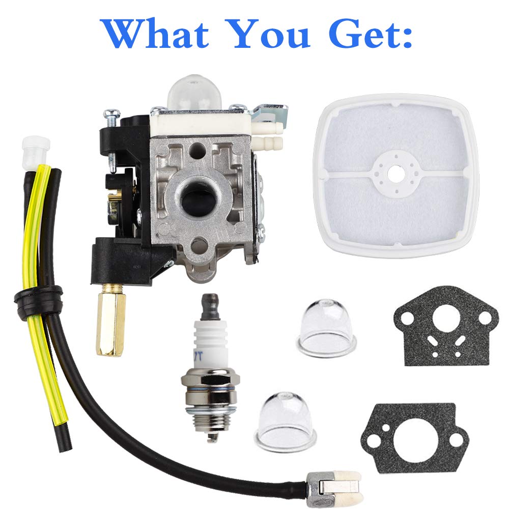 Echo SRM210 SRM211 Carburetor with Primer Bulb & Fuel Line - Compatible with GT200 GT201 PE200 PE201 SRM210U SRM211U SRM211SB HC150 HC151 Trimmer Parts - Perfect for Lawn Maintenance & Weed Trimming