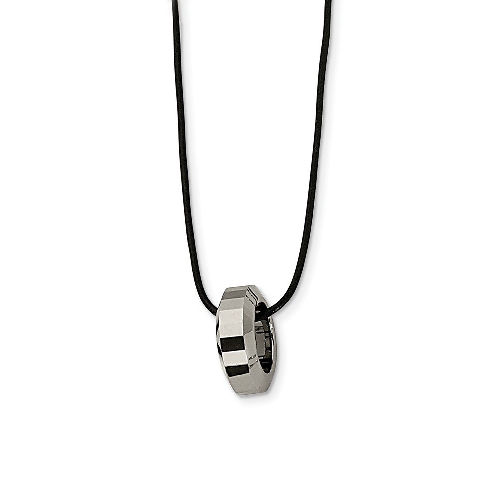 Solid Tungsten Leather Cord Pendant Necklace for Men - Durable & Stylish Chain Jewelry Gift for Him, Perfect for Casual Wear, Date Nights & Special Occasions