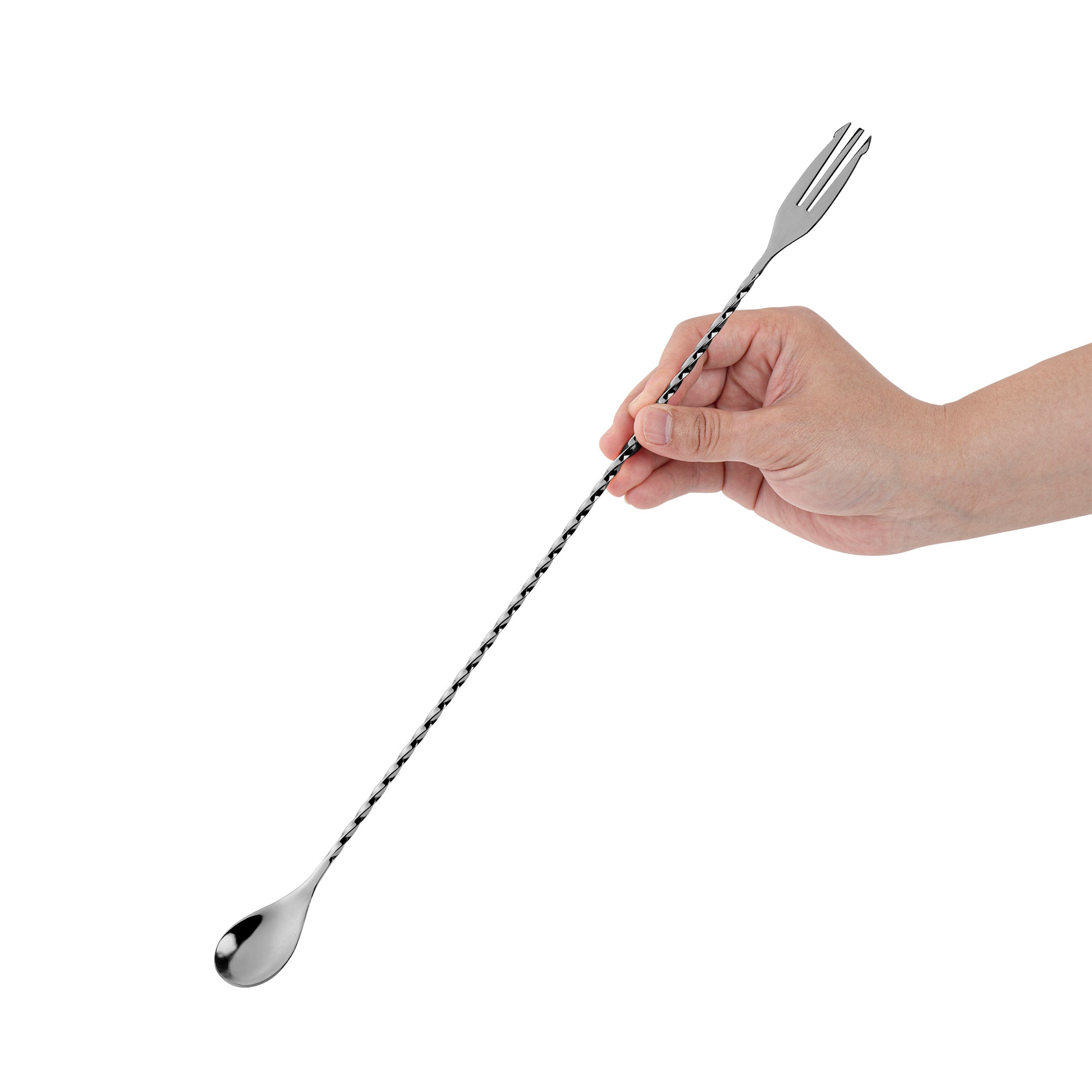 Premium Black Plated Stainless Steel Trident Bar Spoon - 16 Inch Professional Mixology Tool for Cocktails, Bartending & Home Bars (1 Count) - Perfect for Crafting Martinis, Mojitos & Stirred Drinks