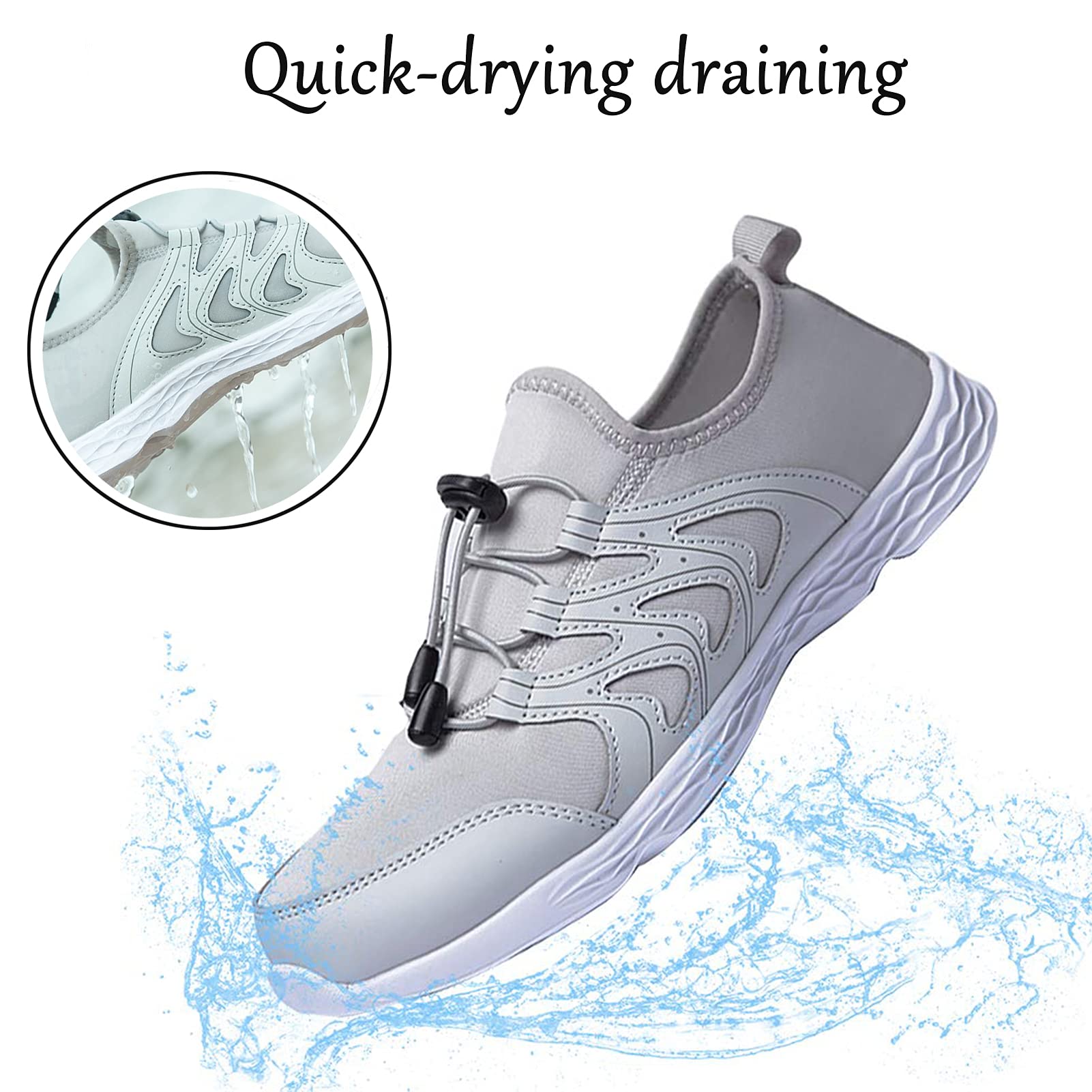 Men's Quick Dry Water Shoes - Lightweight Slip-On Athletic Water Sport Walking Shoes for Beach, Pool, and Outdoor Adventures