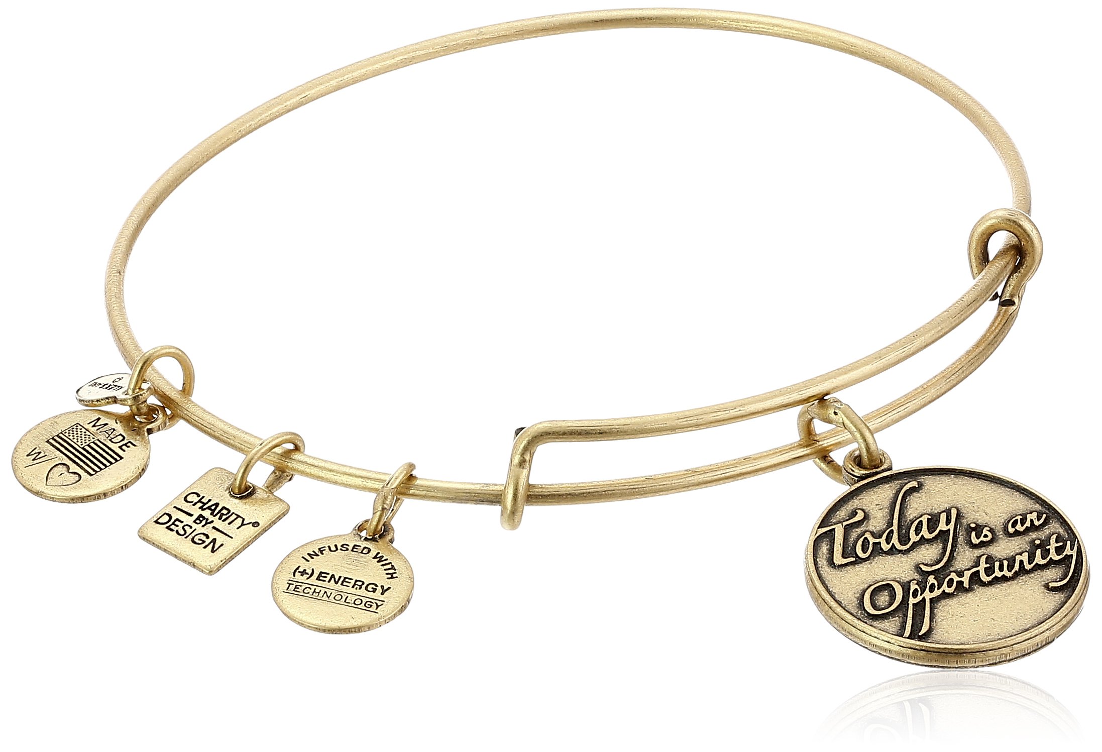 Alex and Ani Today Is An Opportunity Bangle Bracelet - Inspirational Adjustable Cuff for Women | Perfect for Everyday Wear, Gifts & Positive Affirmations