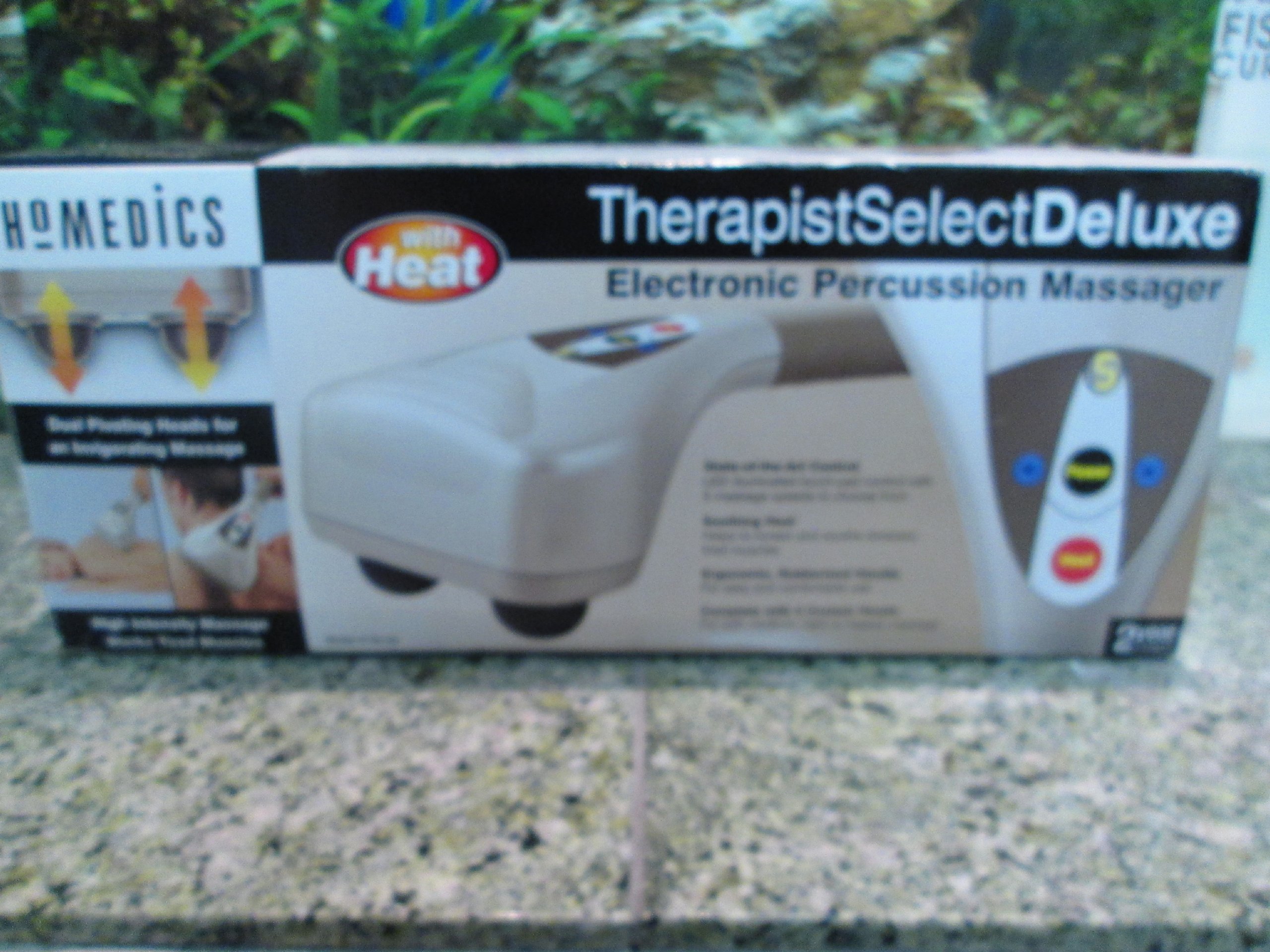 Homedics PA-3H Handheld Percussion Massager with Heat - Deep Tissue Muscle Relief for Back, Neck & Shoulders - Portable Electric Massage Gun for Athletes, Office Workers & Home Use