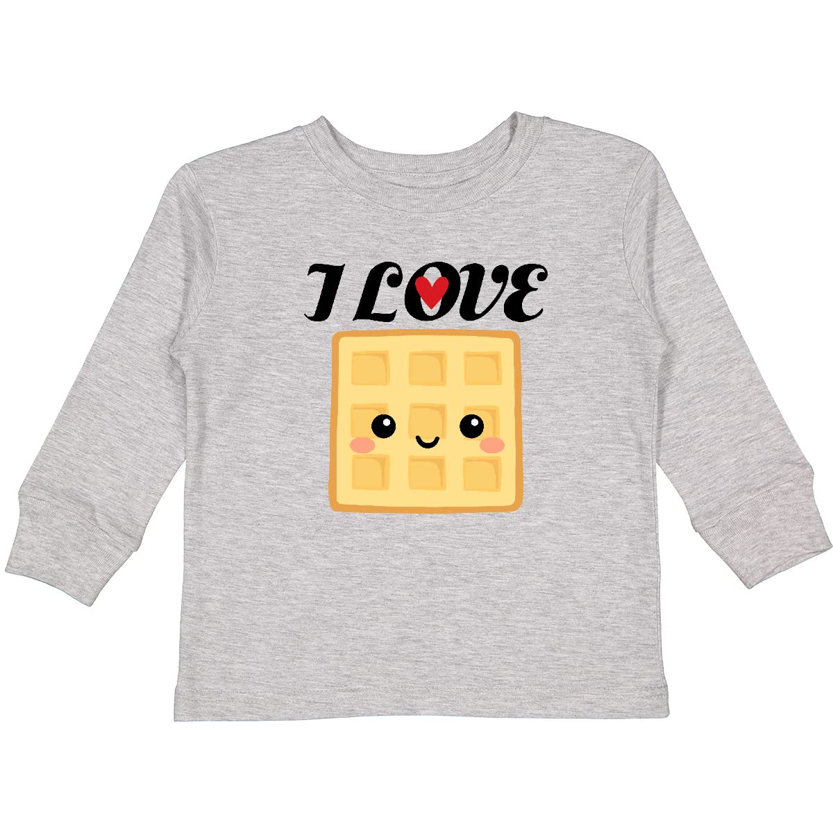 Inktastic Waffle Lover Toddler Long Sleeve T-Shirt - Cute Breakfast Themed Cotton Tee for Kids - Perfect for Family Brunch, Weekend Outfits & Playdates