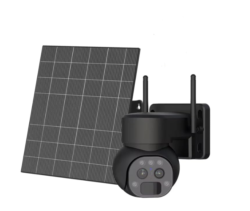 Oscanna Dual Lens 4MP Solar Powered Wireless Security Camera with 4G LTE & PTZ - Free SIM Card & 32GB Micro SD Included - Ideal for Home, Farm & Outdoor Surveillance