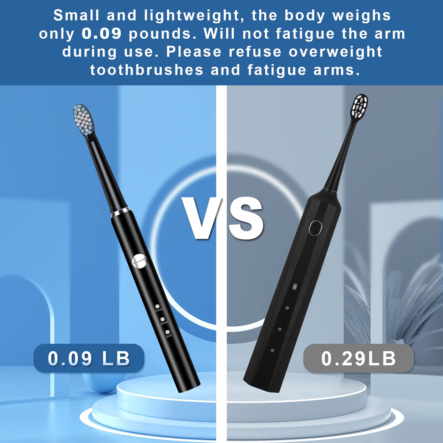 Sonic Electric Toothbrush for Adults & Kids - 8 Replacement Brush Heads & Travel Case - Rechargeable Portable Toothbrush for Home & Travel (Black) - Perfect for Daily Oral Care & On-the-Go Use